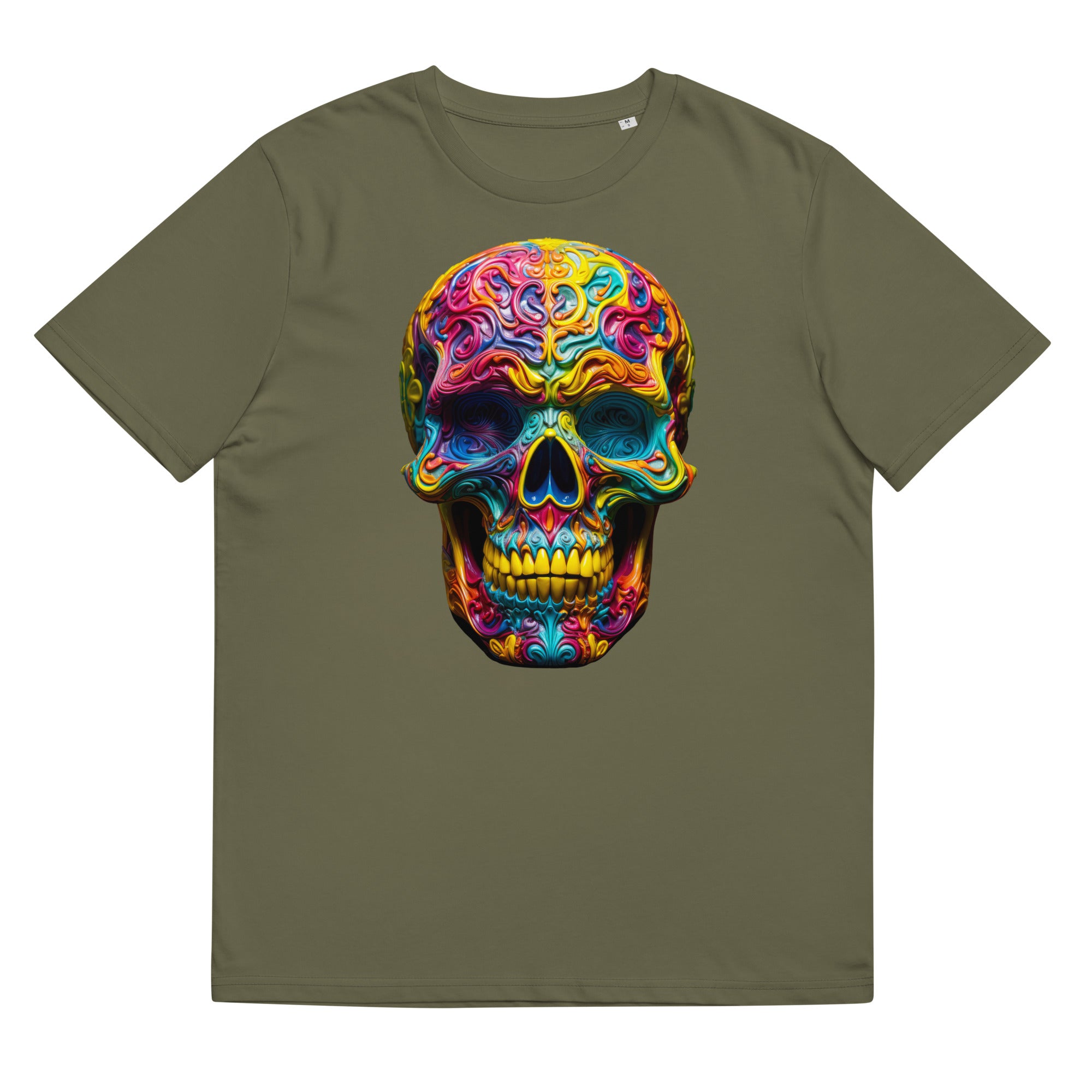 T-Shirt - Frontprint - Farbiger Totenschädel