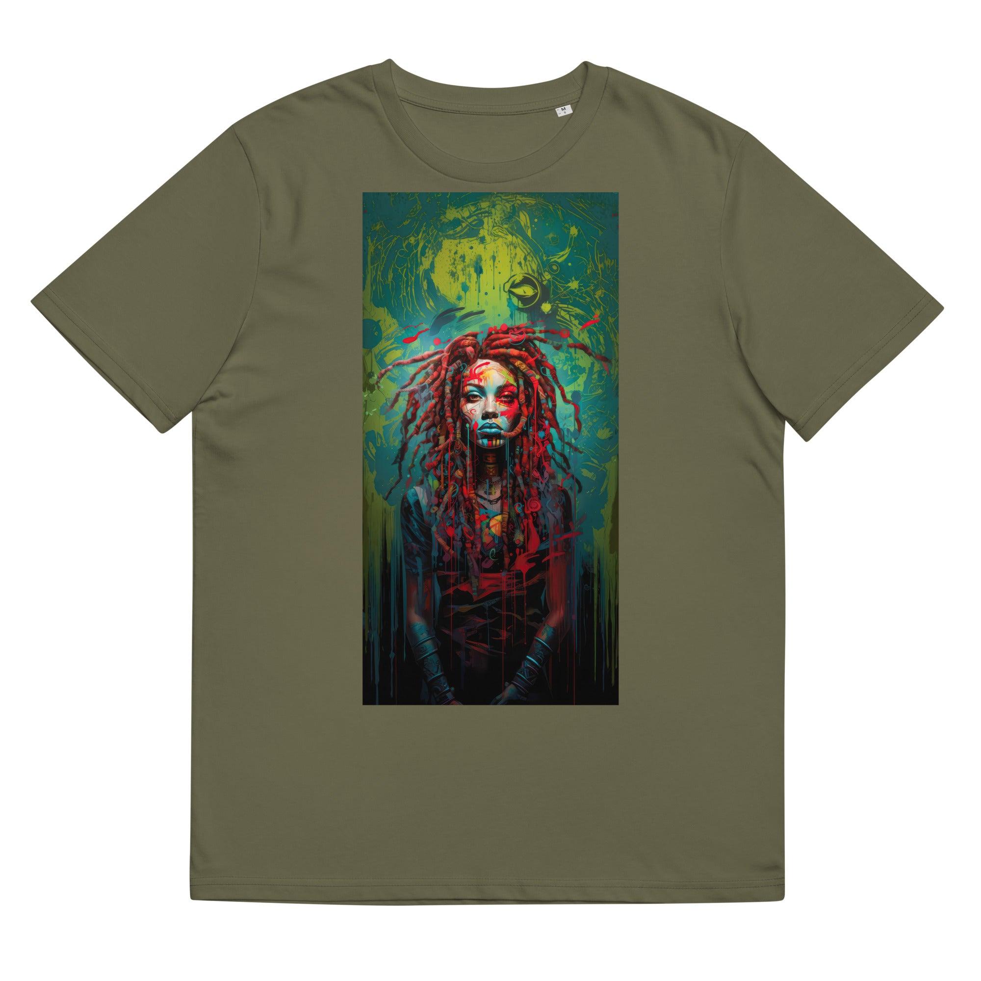 T-Shirt - Frontprint - Frau mit Dreadlocks