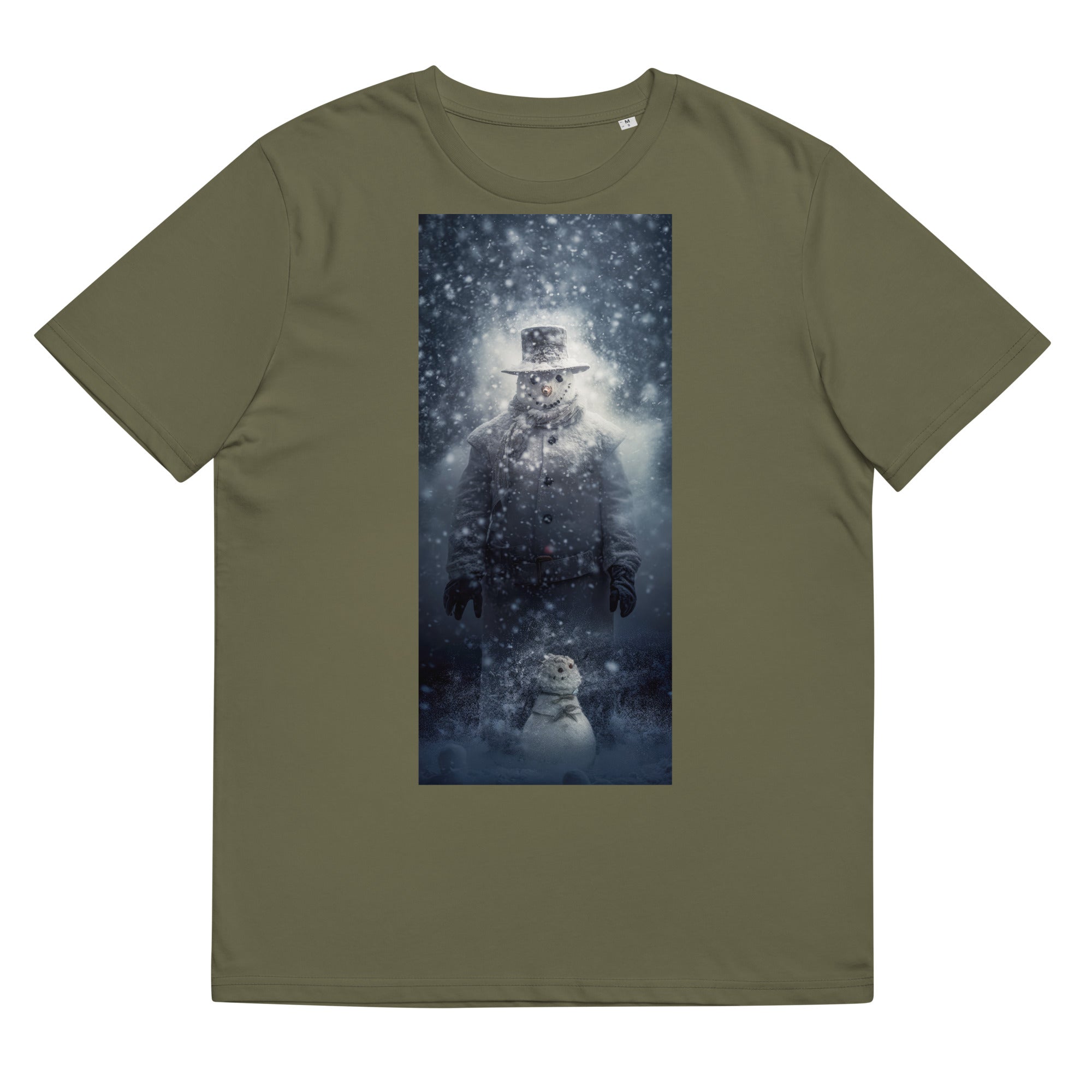 T-Shirt - Frontprint - Schneemann im Schneesturm