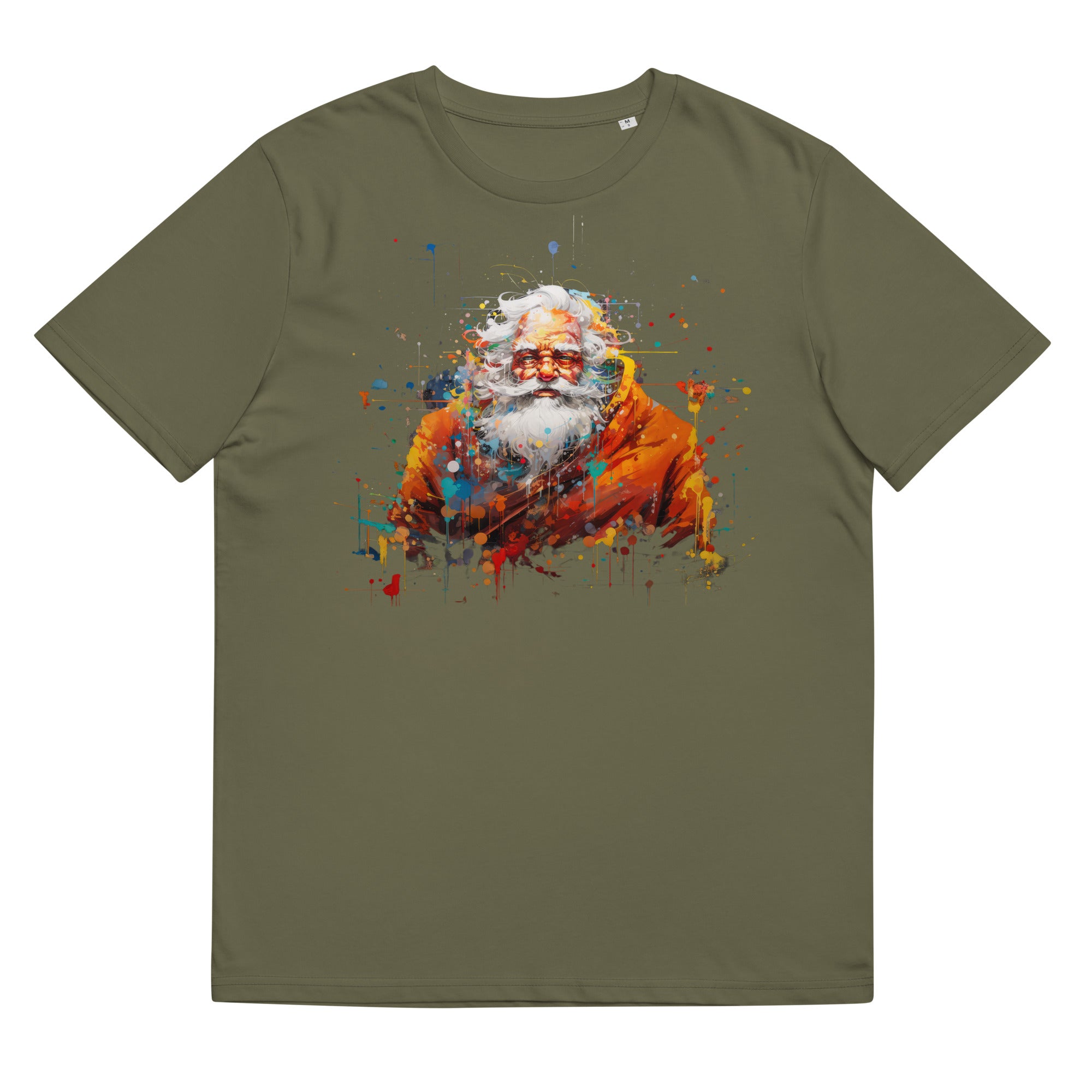 T-Shirt - Frontprint - Santa Clause mit Farbklecksen