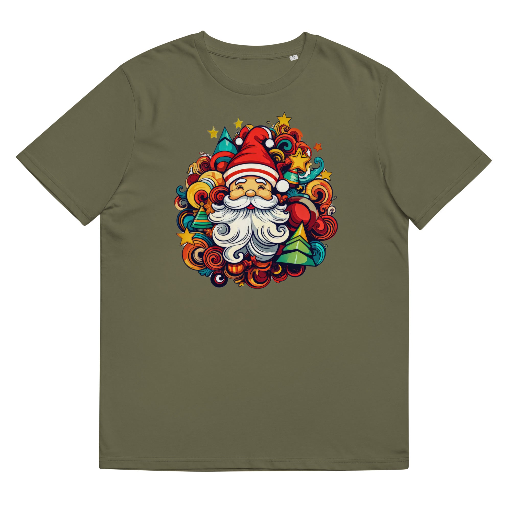 T-Shirt - Frontprint - Weihnachtsmann Ornamente