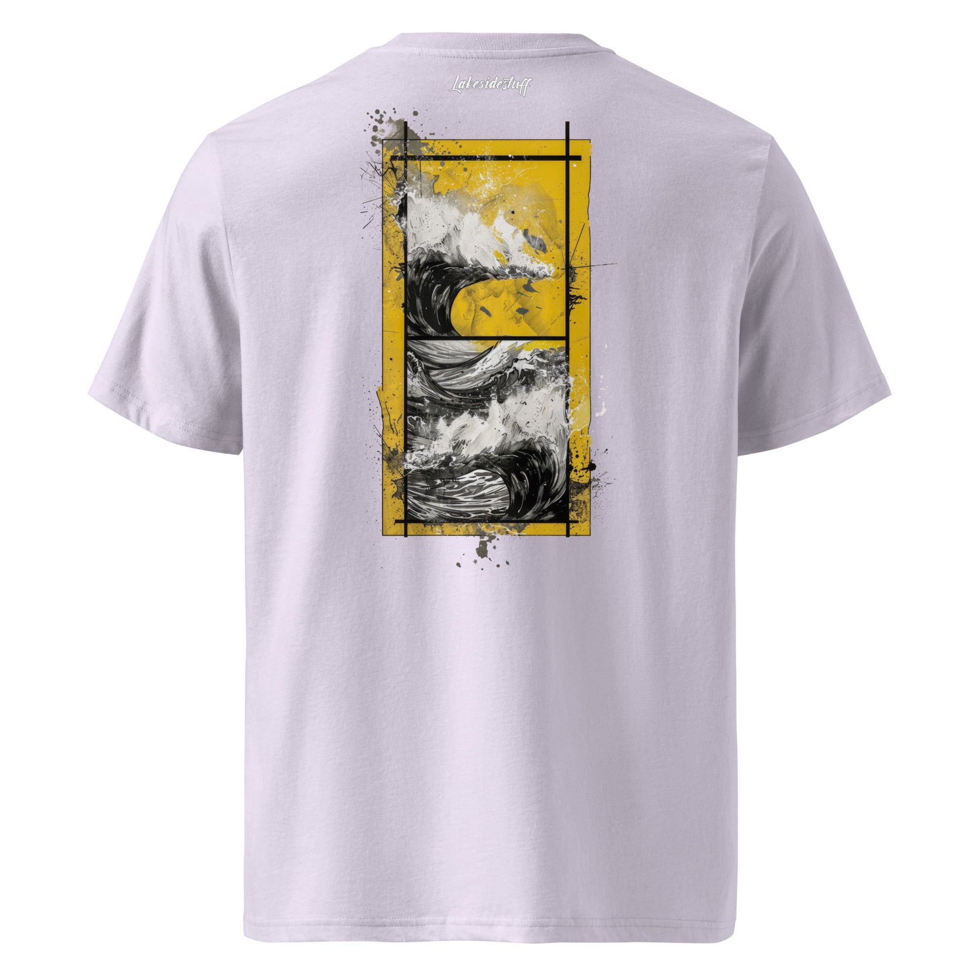 T-Shirt - Backprint - Yellow waves framed