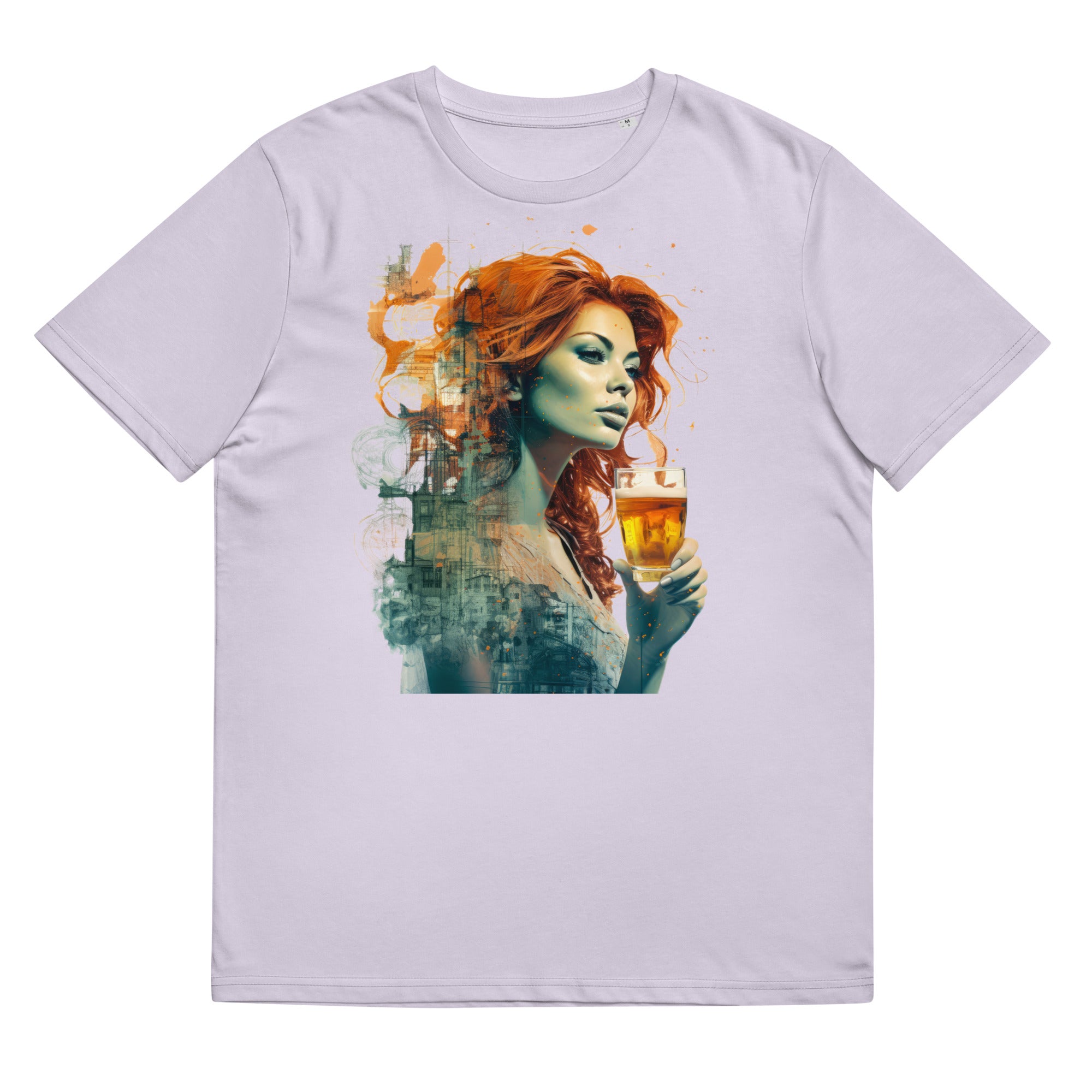 T-Shirt - Frontprint - Frau mit Bierglas