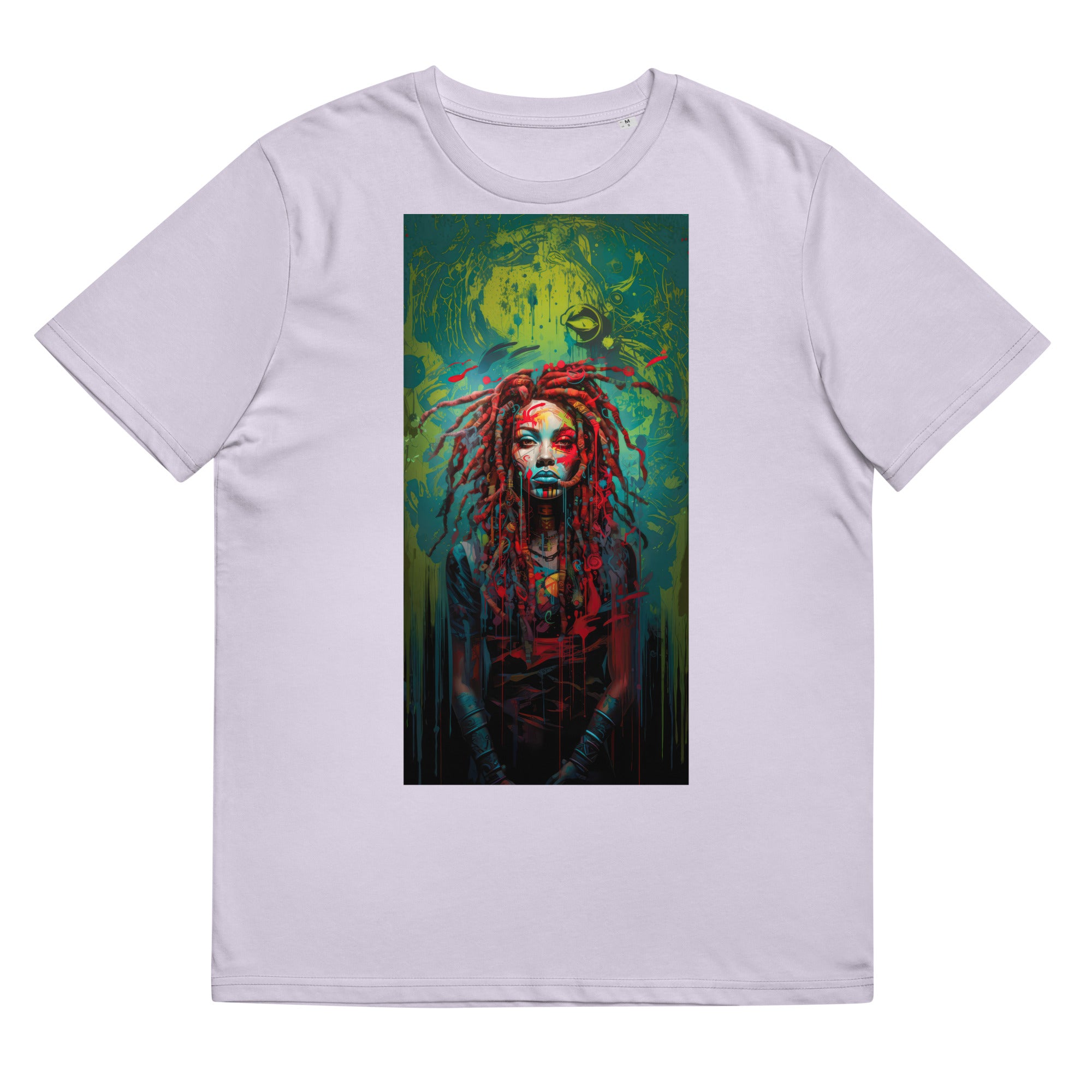 T-Shirt - Frontprint - Frau mit Dreadlocks