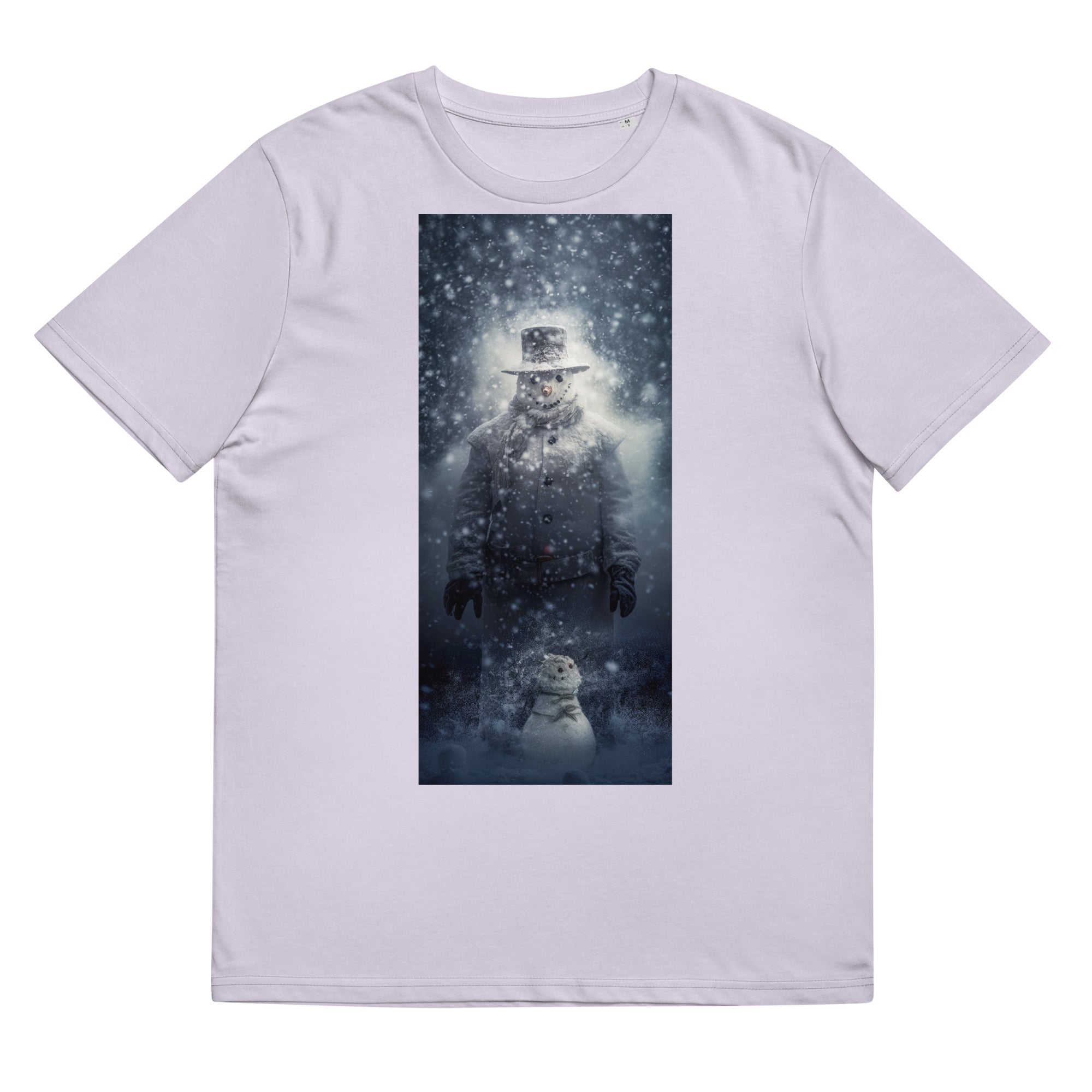 T-Shirt - Frontprint - Schneemann im Schneesturm