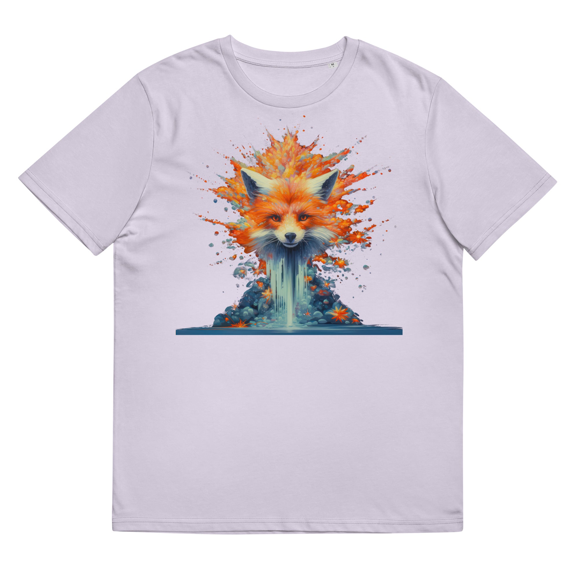 T-Shirt - Frontprint - Fuchs, Blumen und Wasser