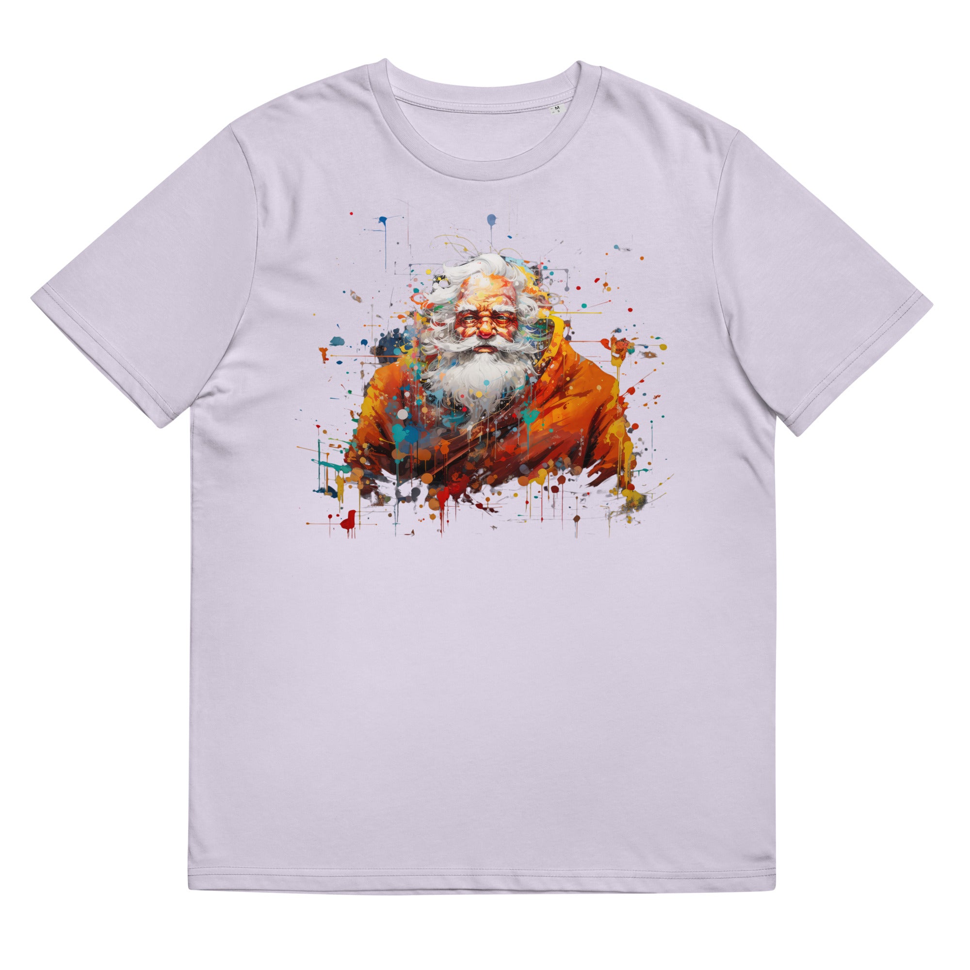 T-Shirt - Frontprint - Santa Clause mit Farbklecksen