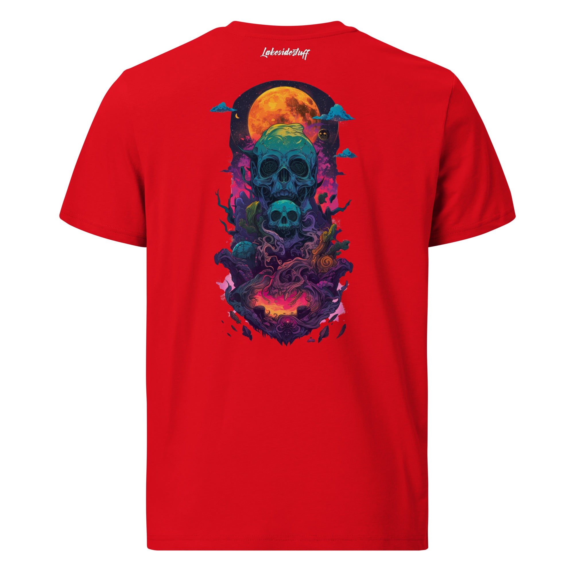 T-Shirt - Backprint - Psychodelic Skulls