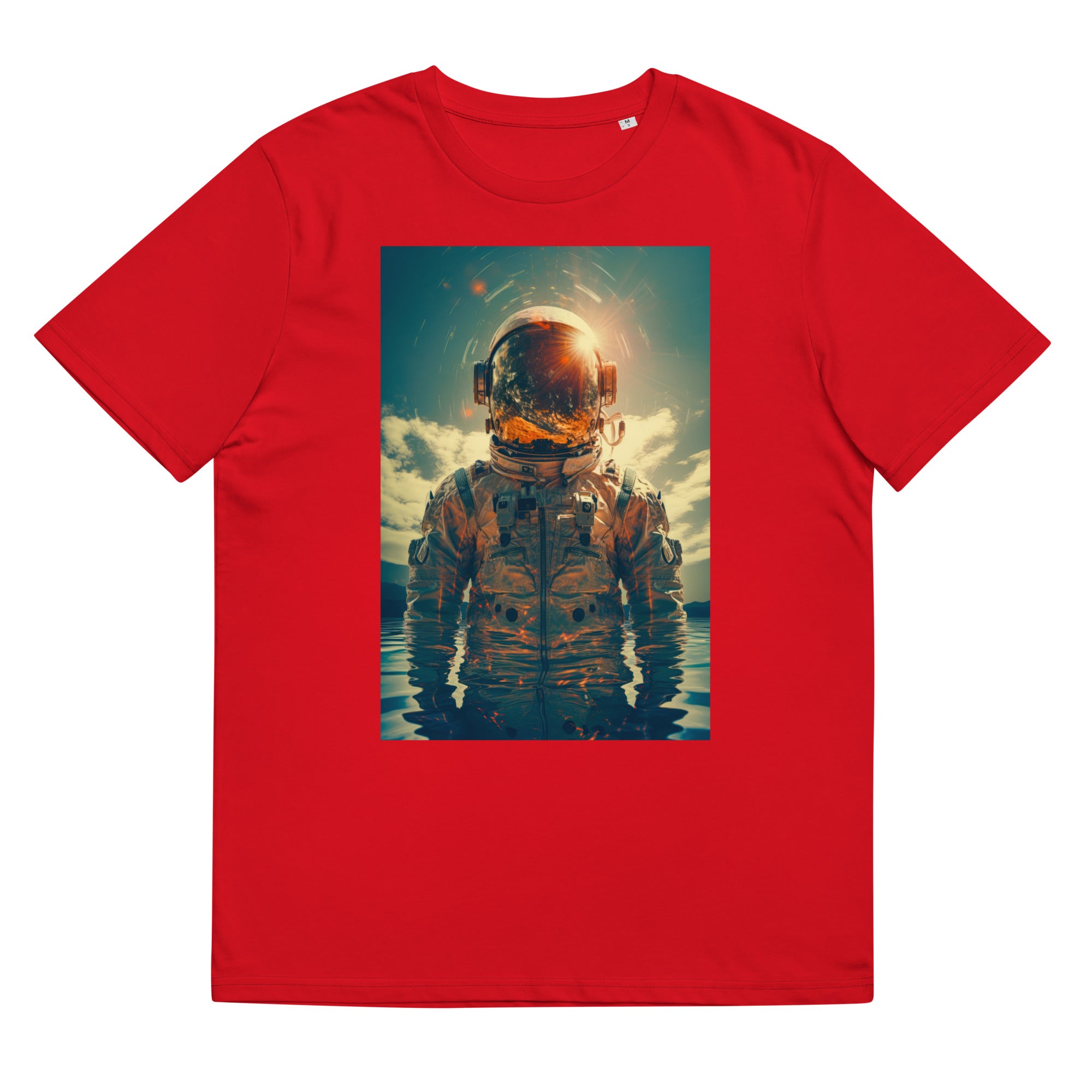 T-Shirt - Frontprint - Astronaut steht im Wasser