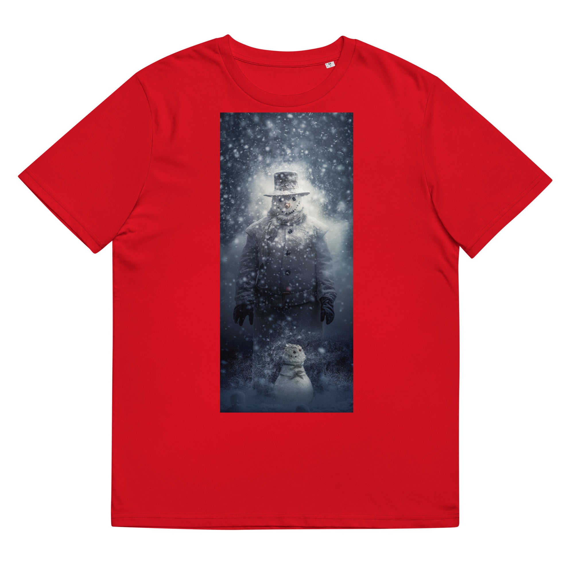 T-Shirt - Frontprint - Schneemann im Schneesturm