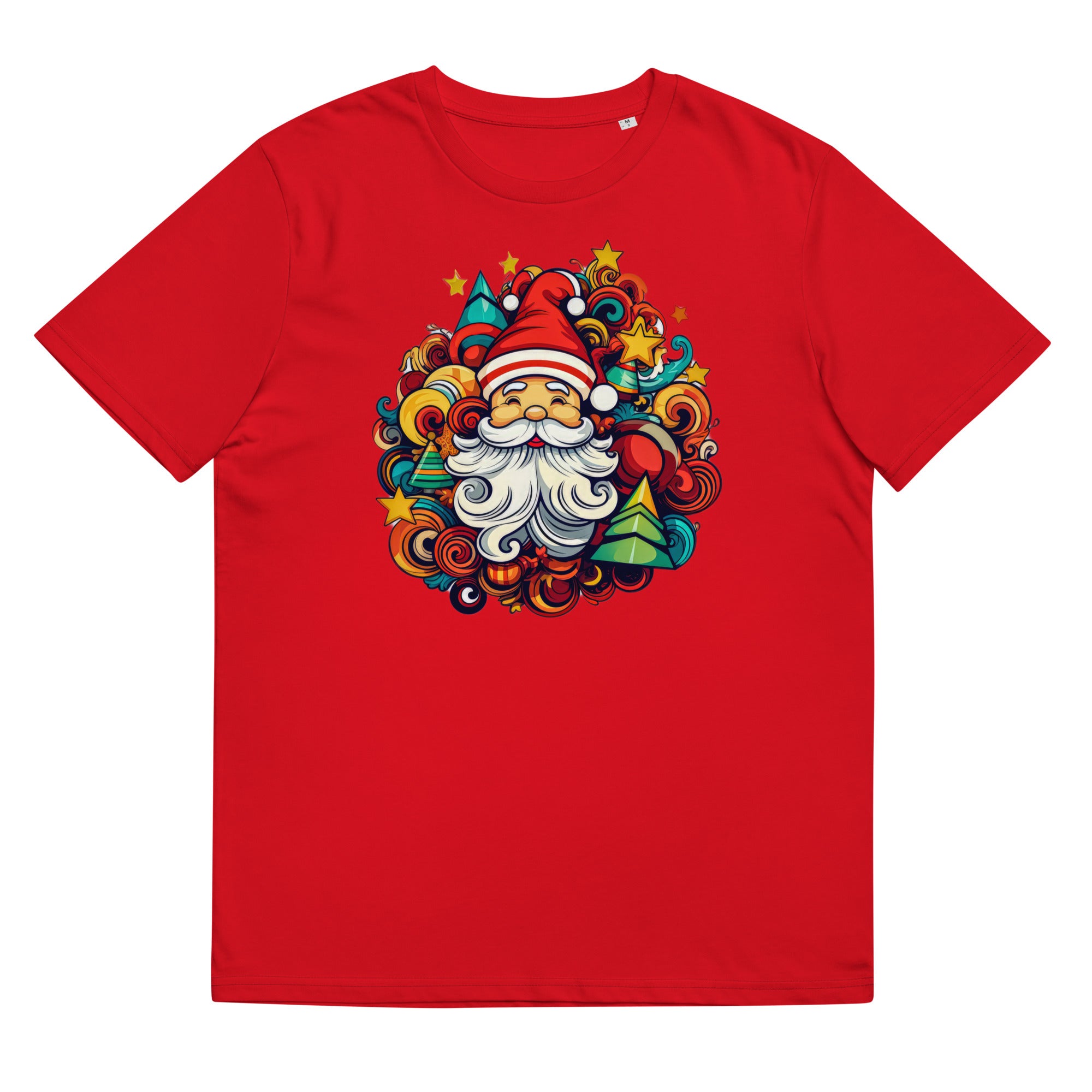 T-Shirt - Frontprint - Weihnachtsmann Ornamente