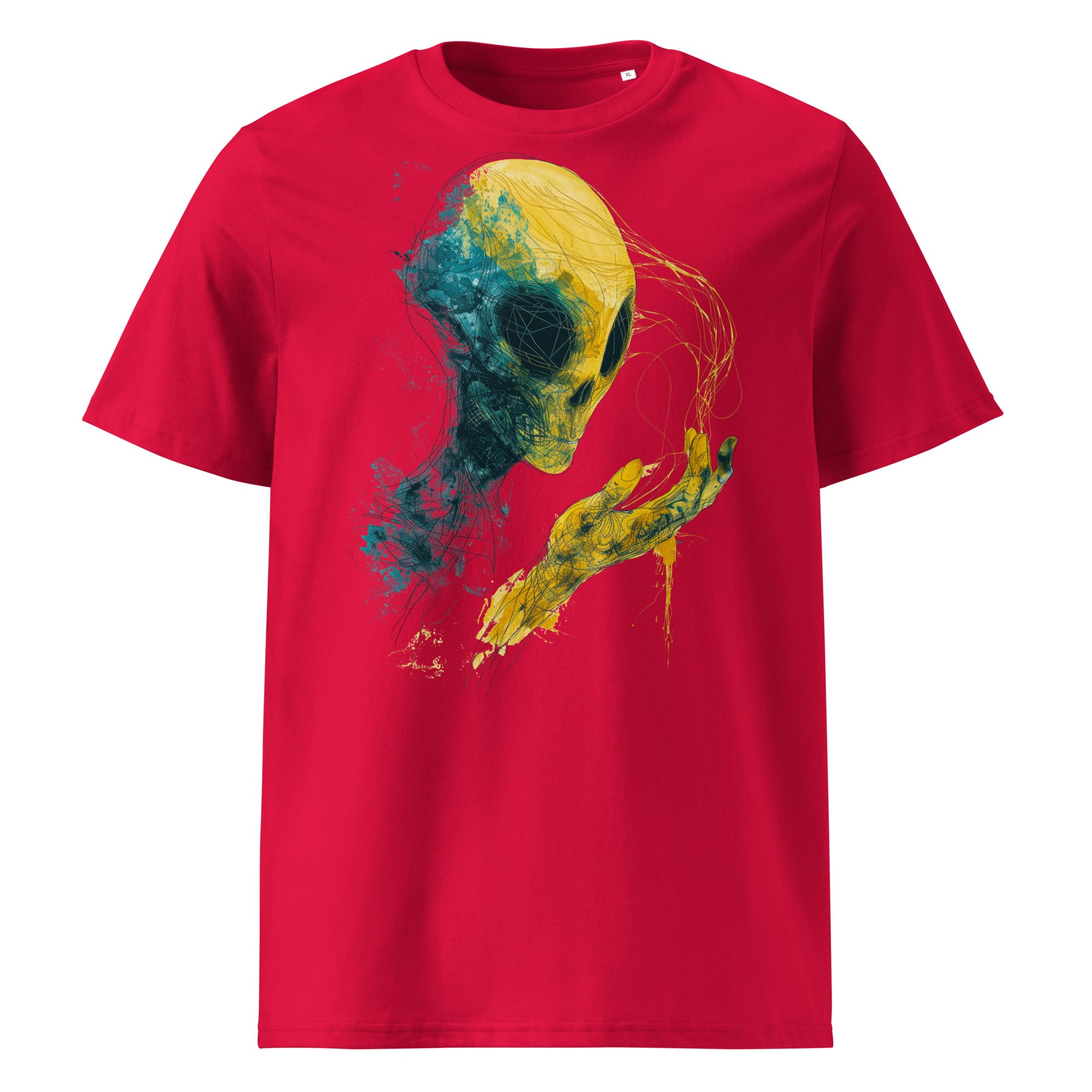 T-Shirt - Frontprint - Alien Head Yellow