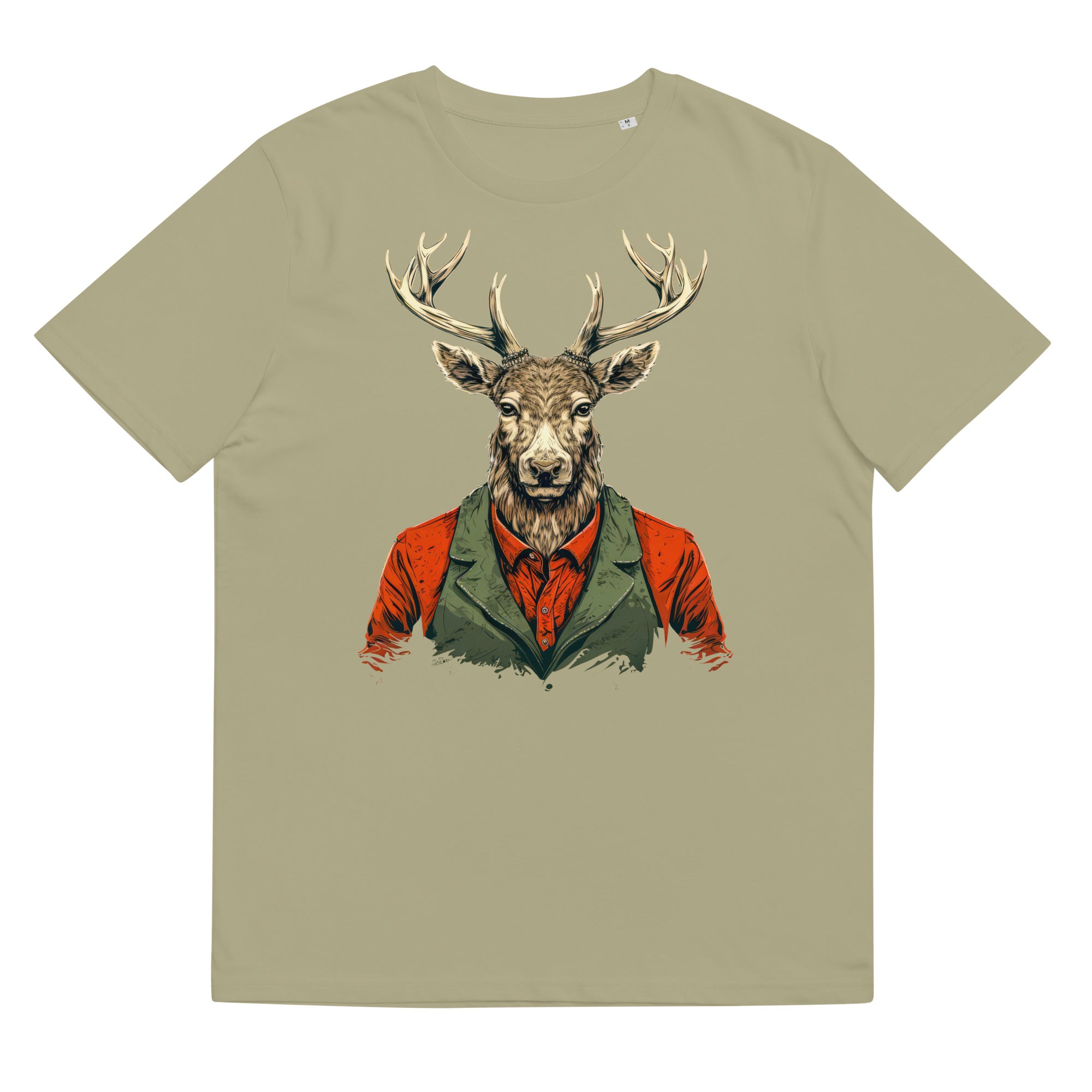 T-Shirt - Frontprint - Hirsch mit Weste