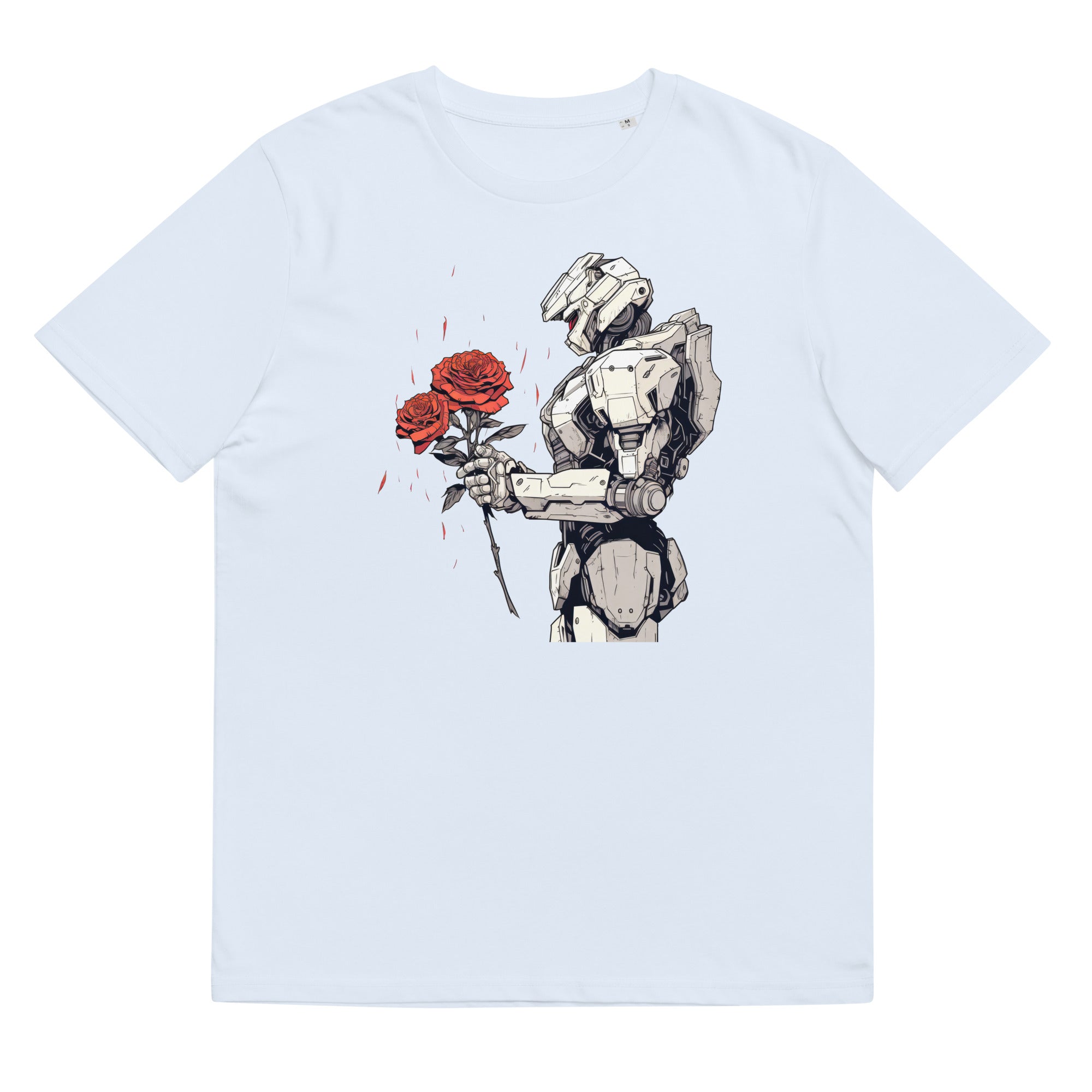 T-Shirt - Frontprint - Mech mit Blumen in der Hand