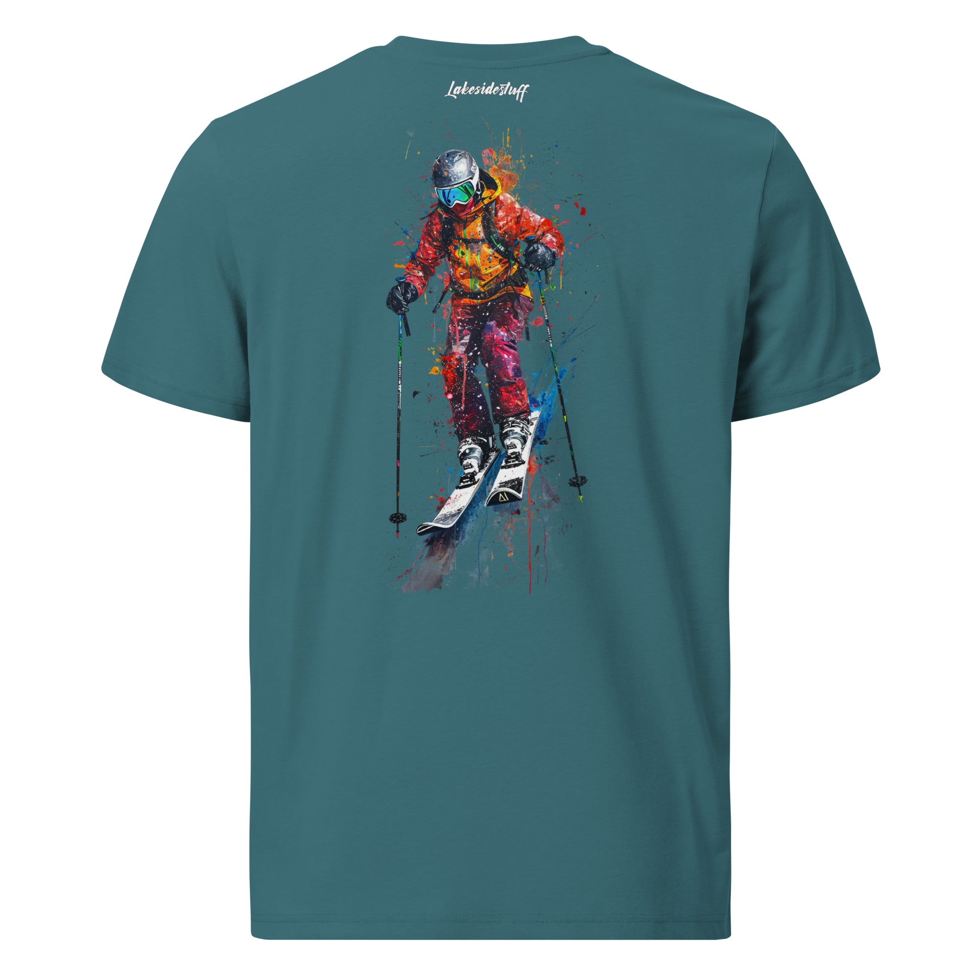 T-Shirt - Backprint - Ski downhill