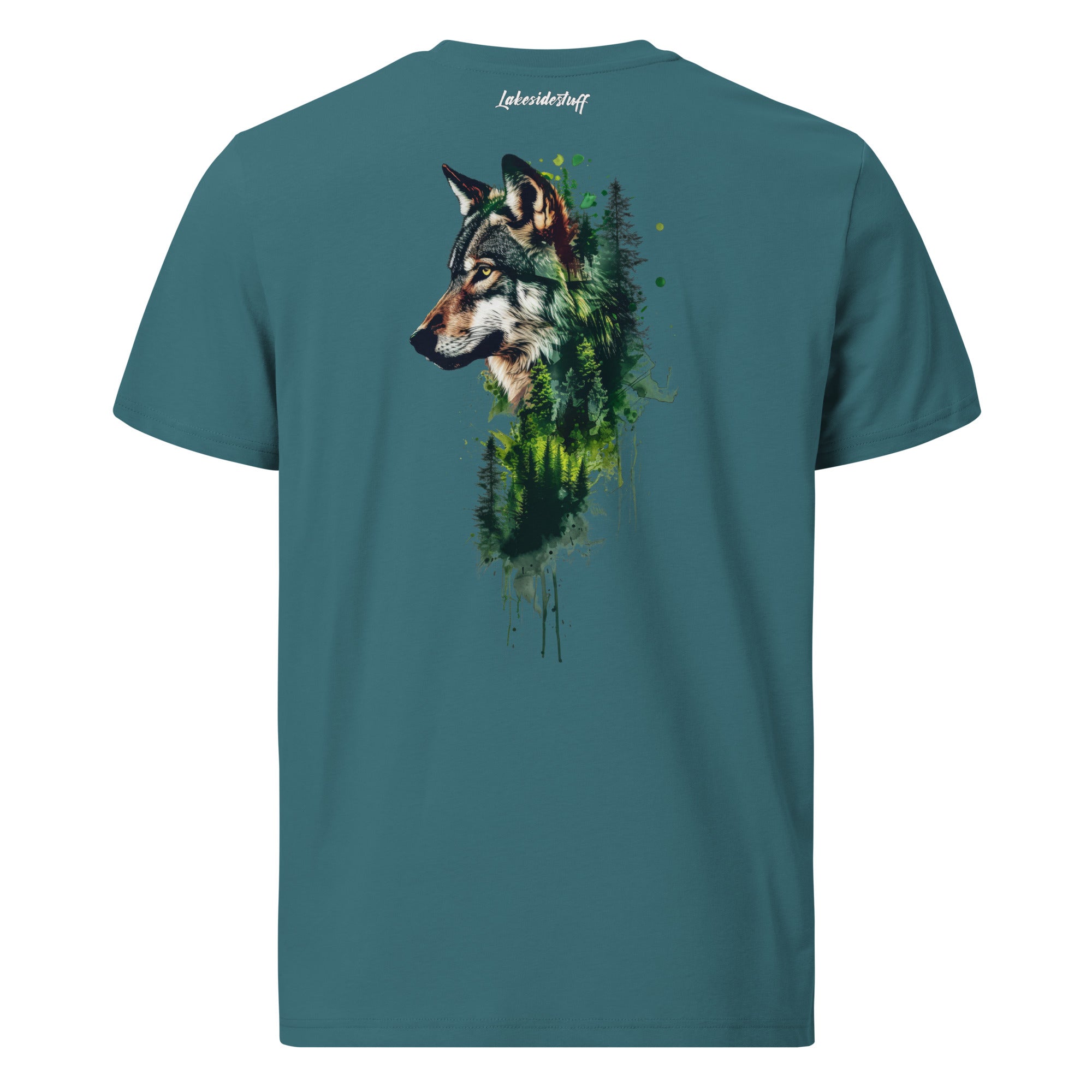 T-Shirt - Backprint - Wolf und Wald