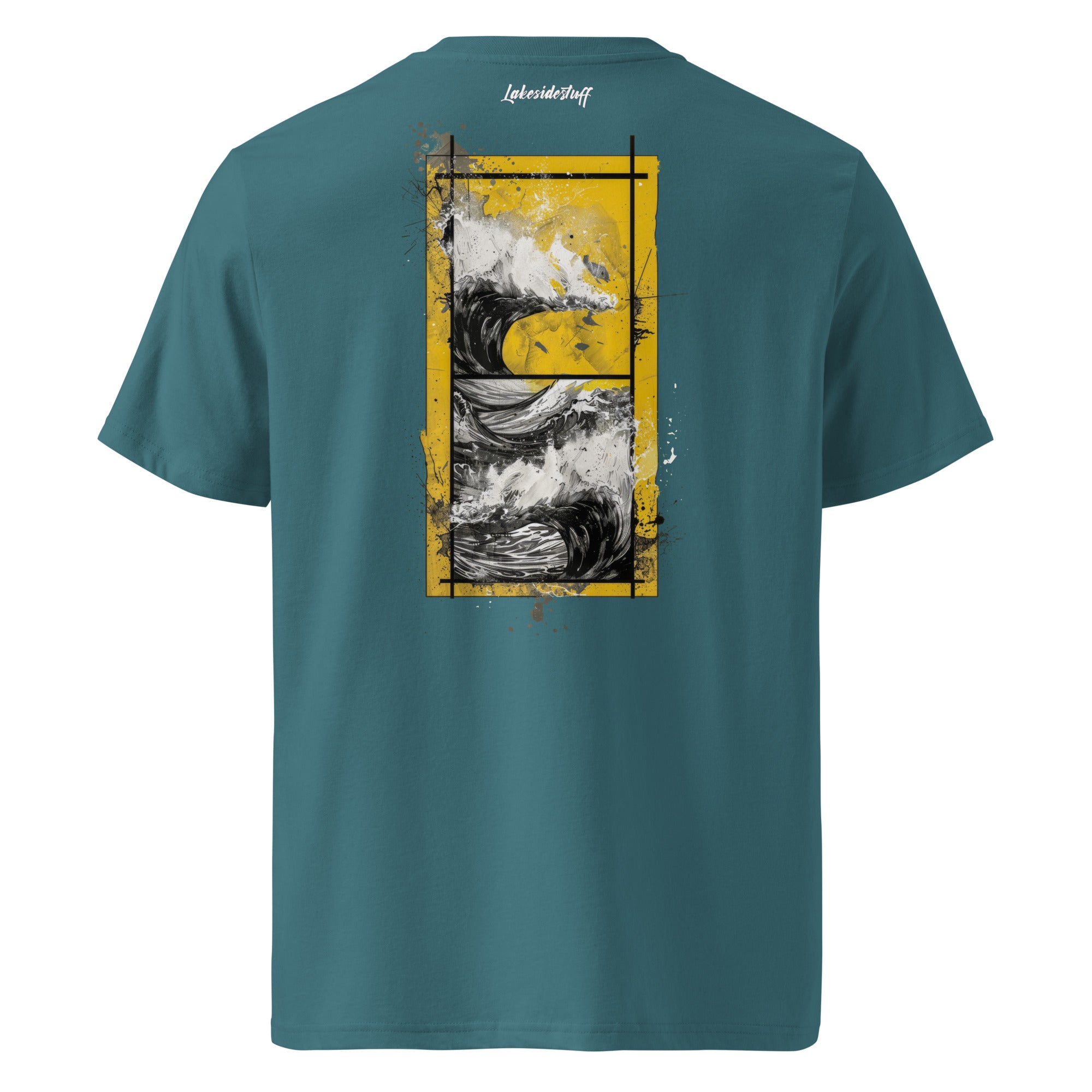 T-Shirt - Backprint - Yellow waves framed