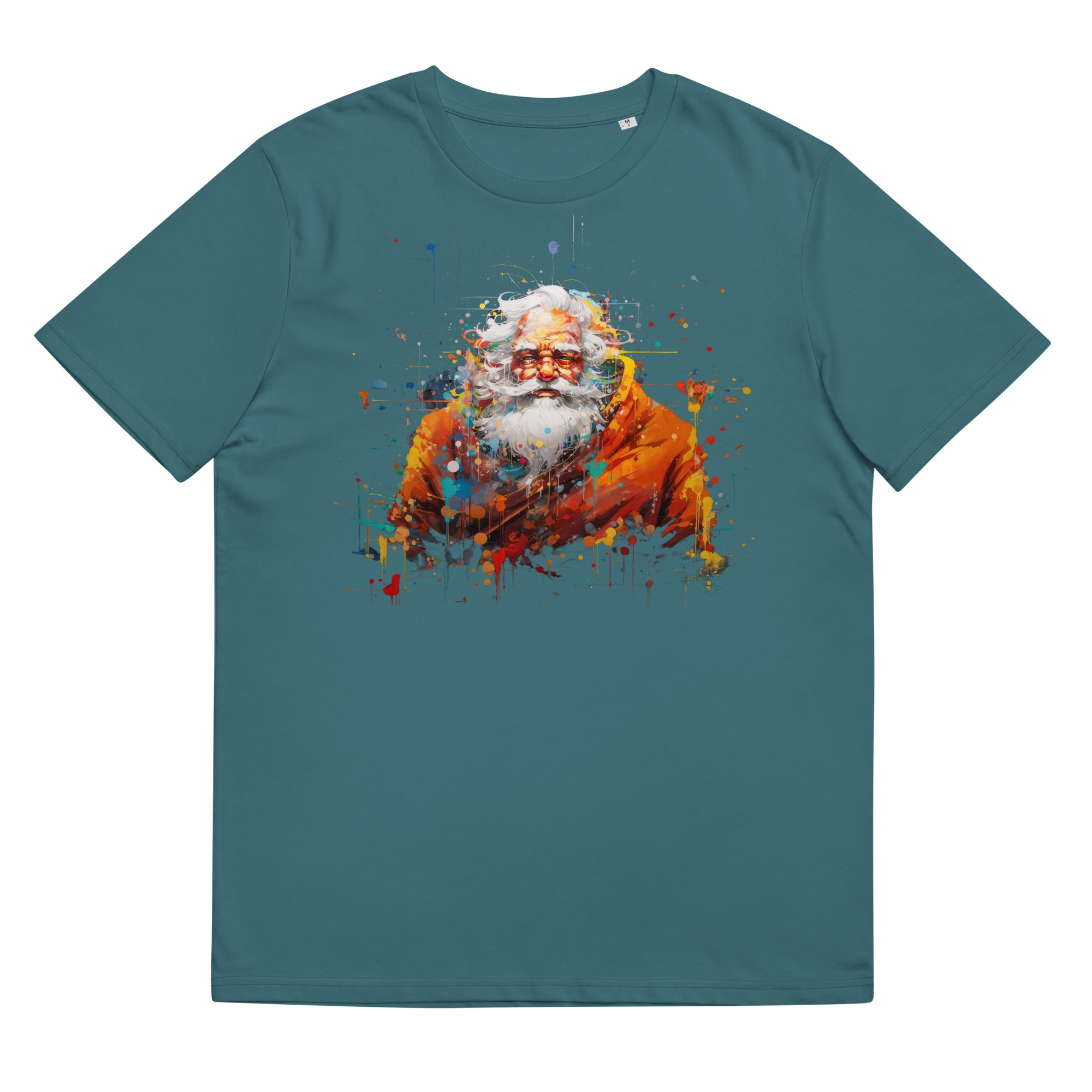 T-Shirt - Frontprint - Santa Clause mit Farbklecksen