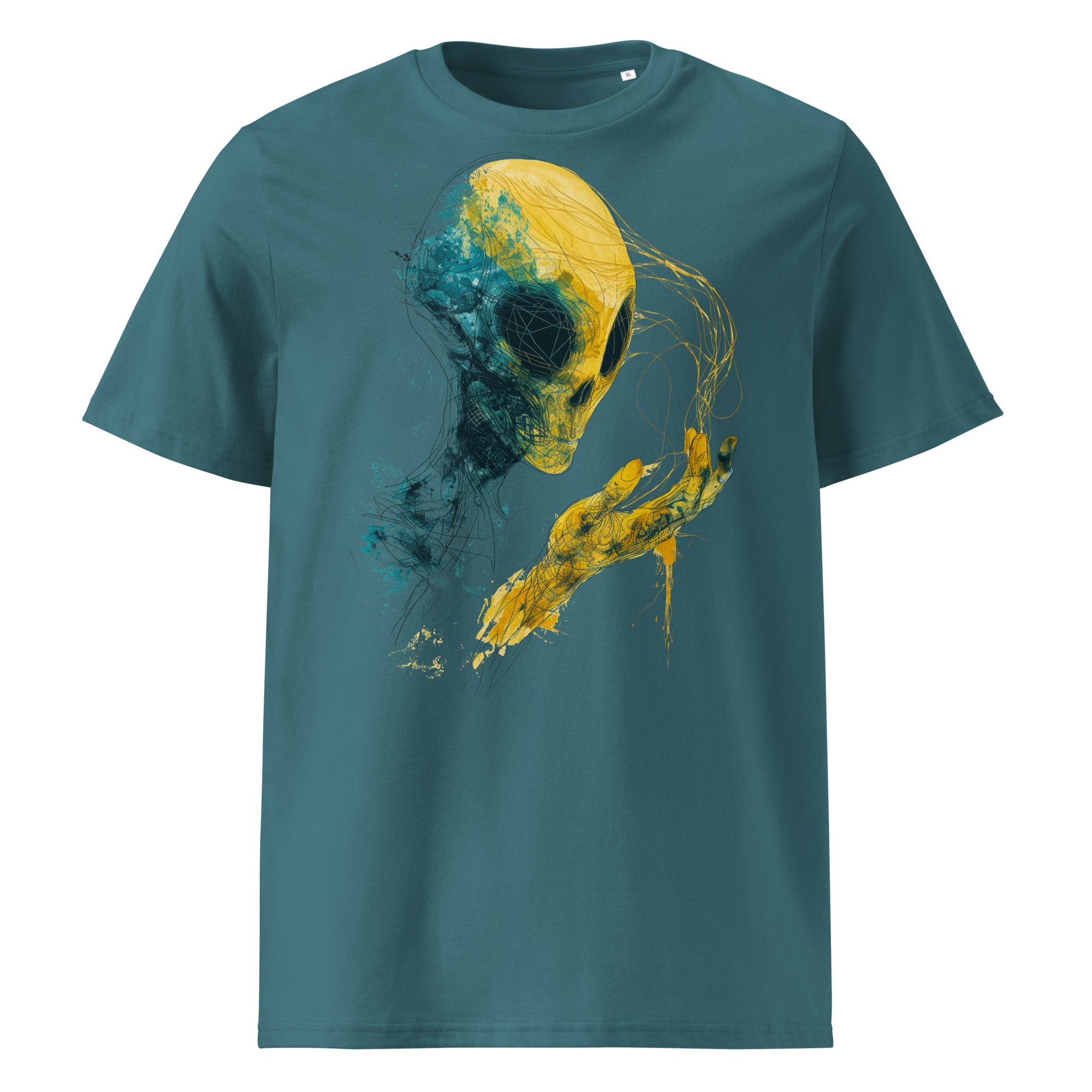 T-Shirt - Frontprint - Alien Head Yellow