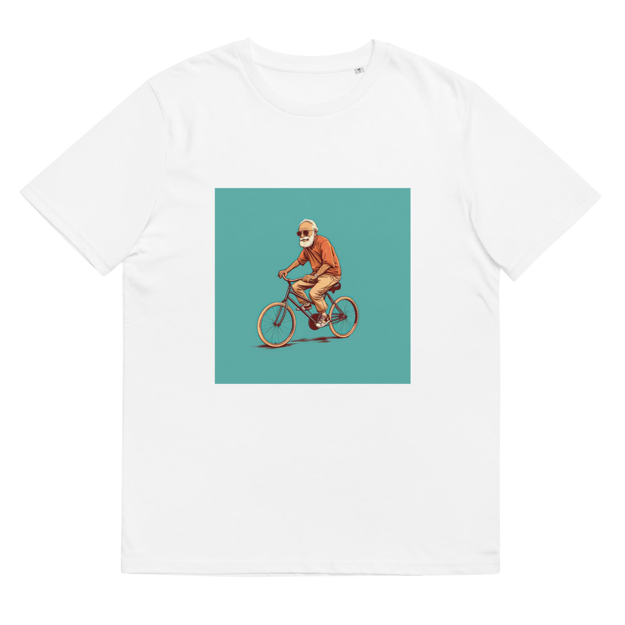 T-Shirt - Frontprint - Opa auf einem Fahrrad