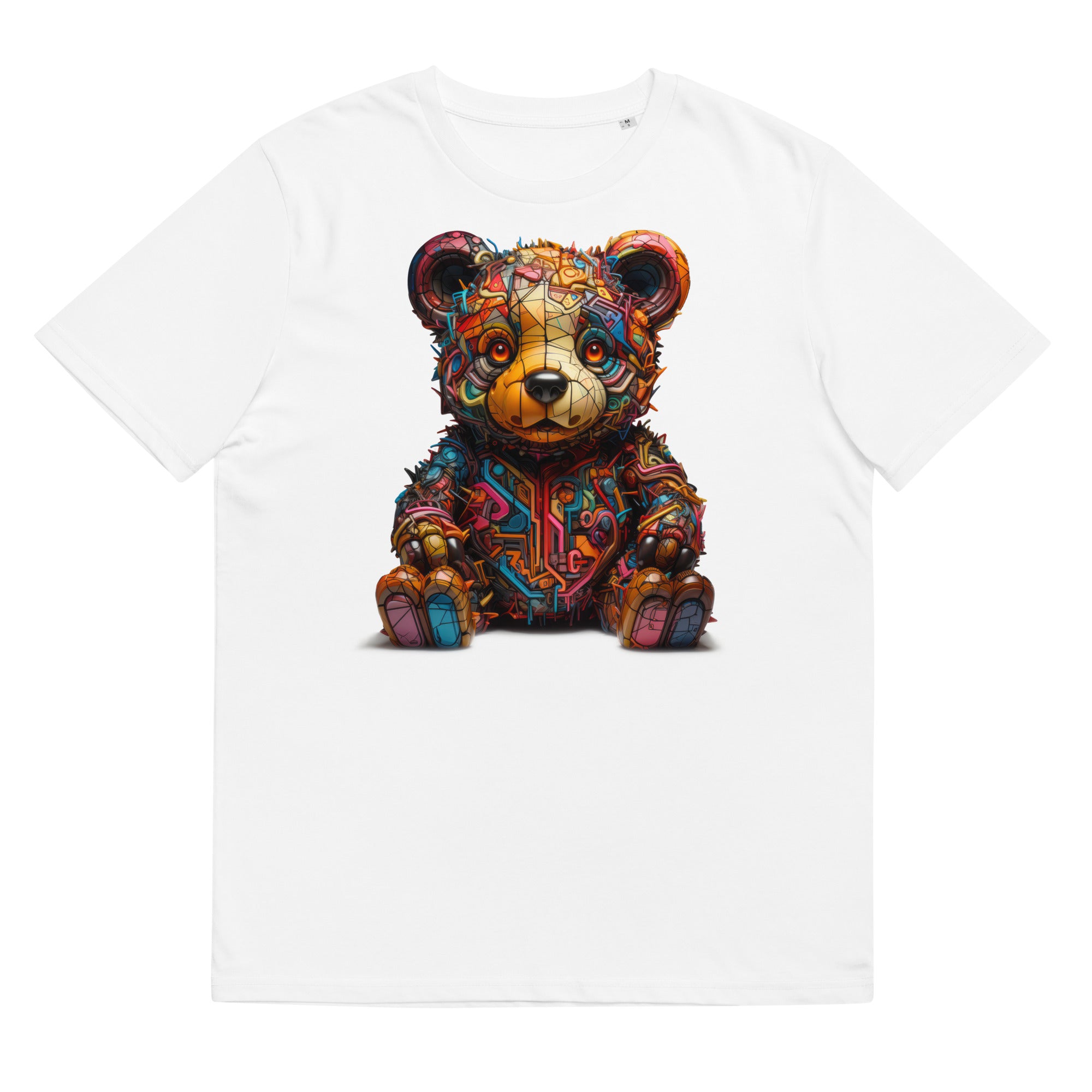 T-Shirt - Front print - Teddy bear in abstract bright colors