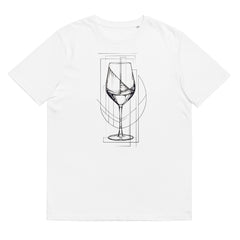 T-Shirt - Frontprint - Weinglas - Line Art