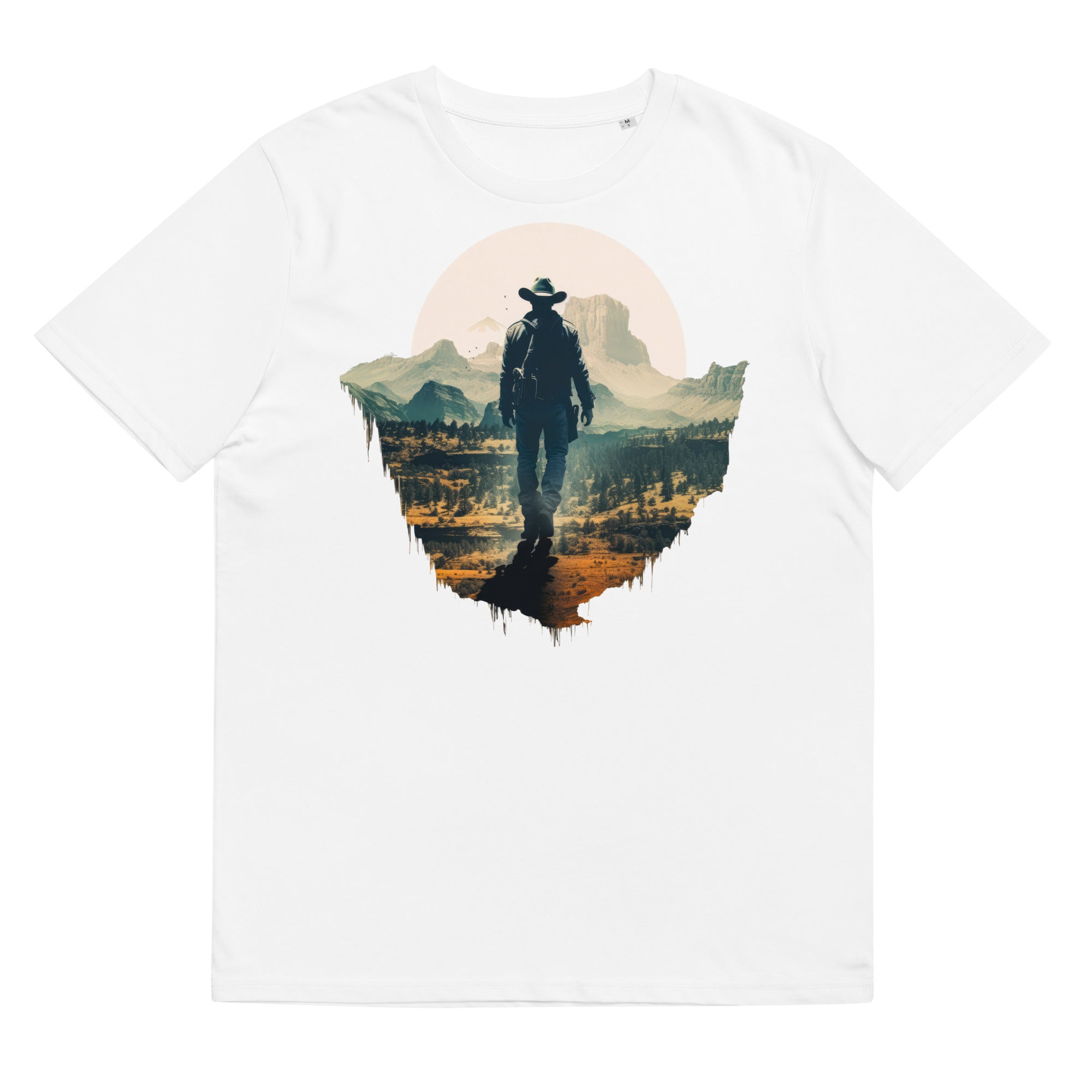 T-Shirt - Frontprint - Cowboy vor Landschaft