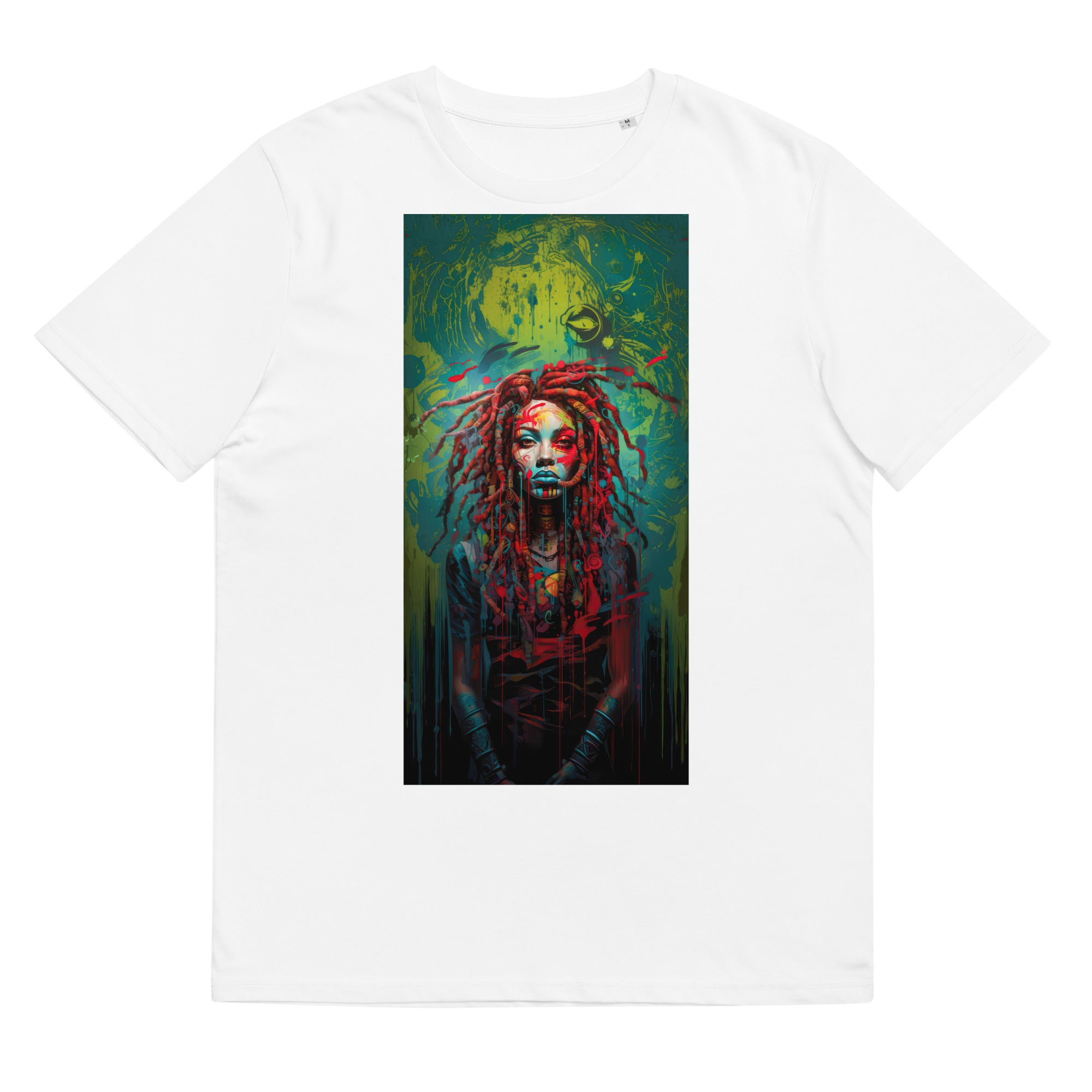 T-Shirt - Frontprint - Frau mit Dreadlocks