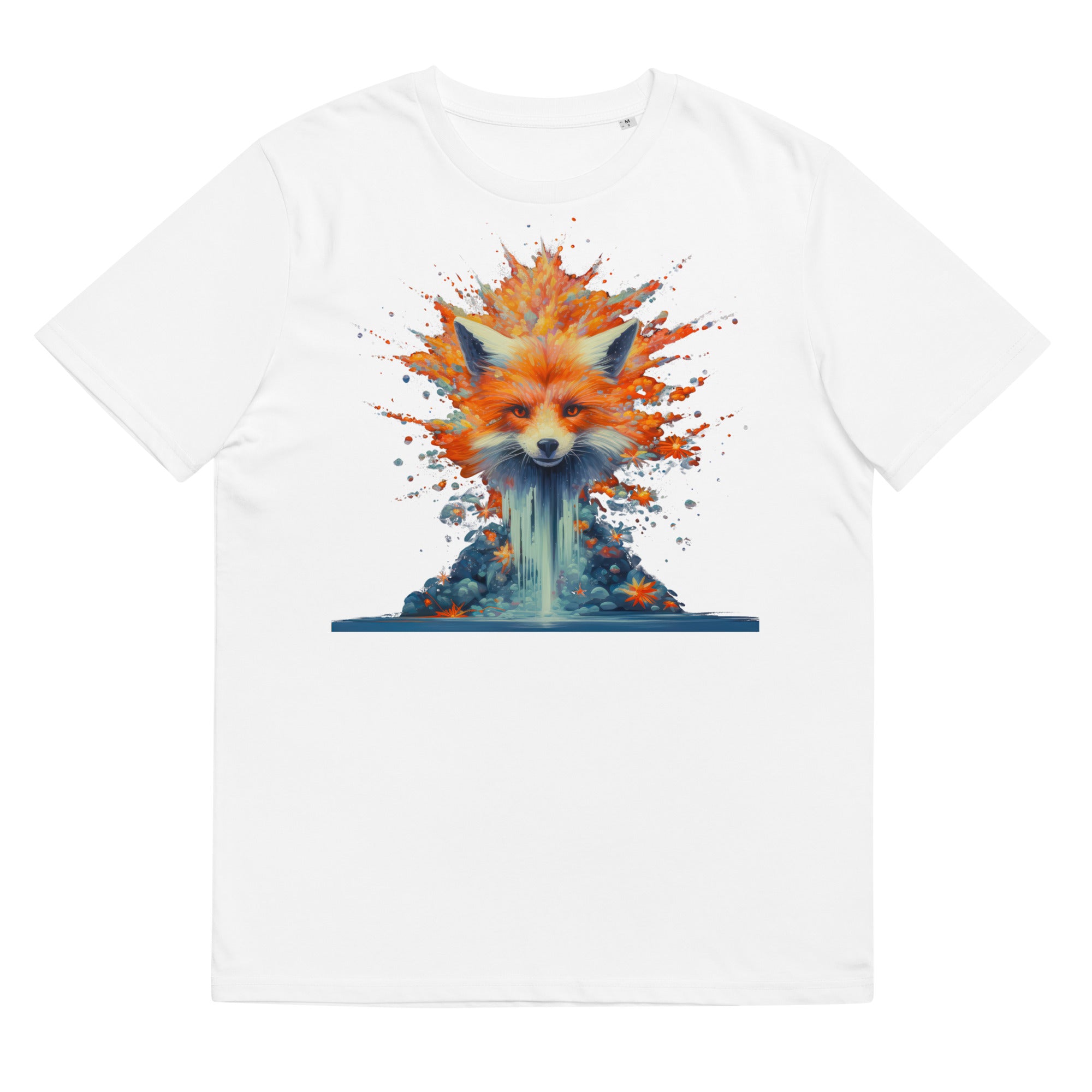 T-Shirt - Frontprint - Fuchs, Blumen und Wasser