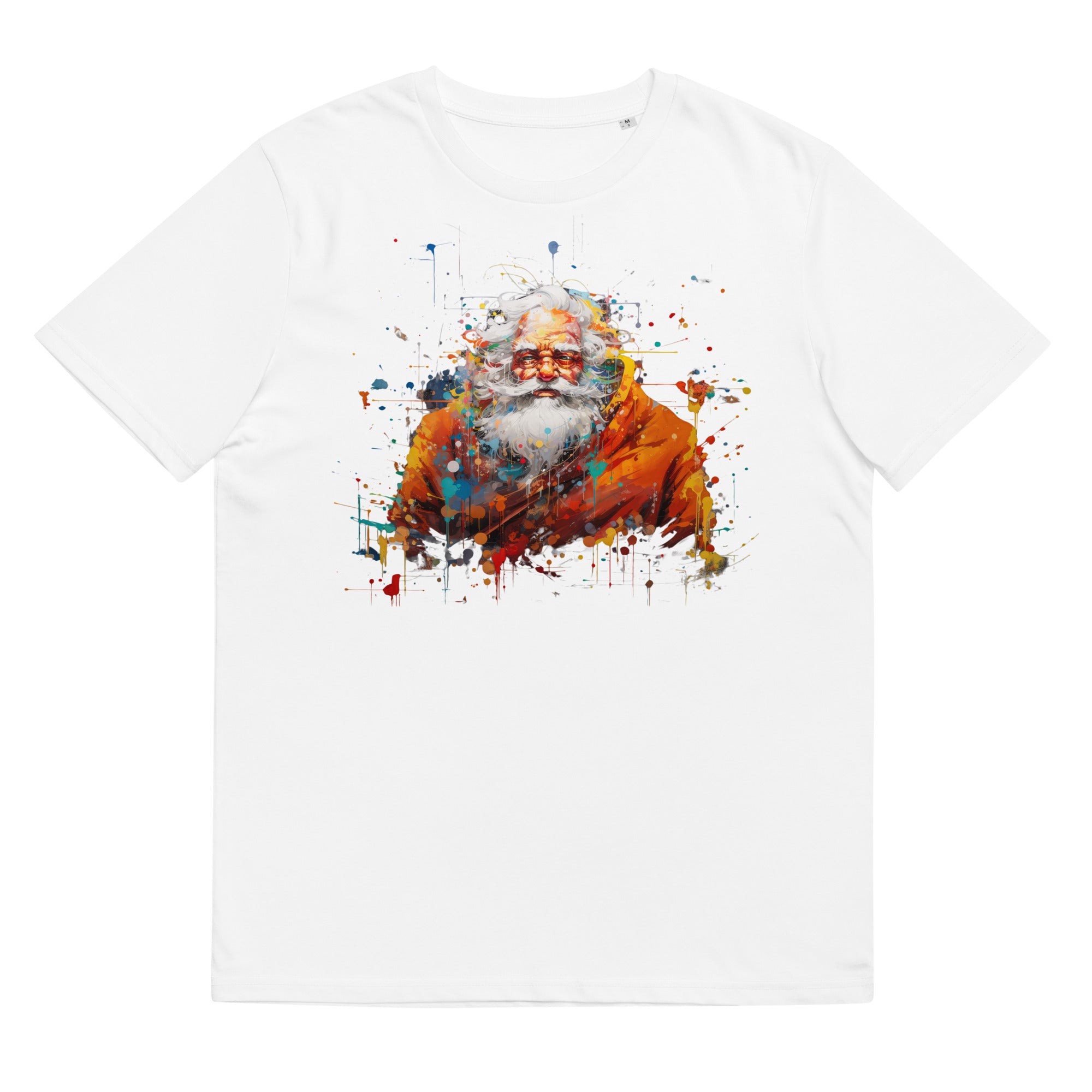 T-Shirt - Frontprint - Santa Clause mit Farbklecksen