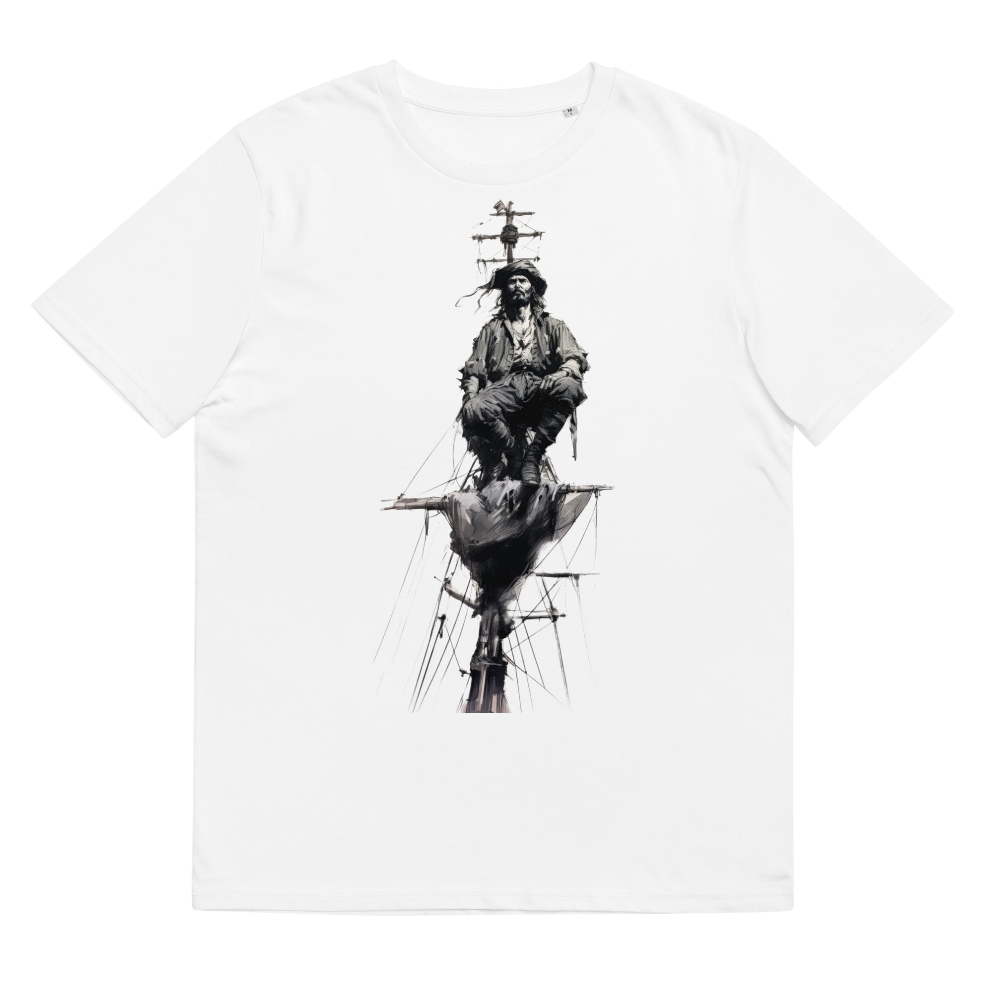 T-Shirt - Frontprint - Pirat auf einem Mast