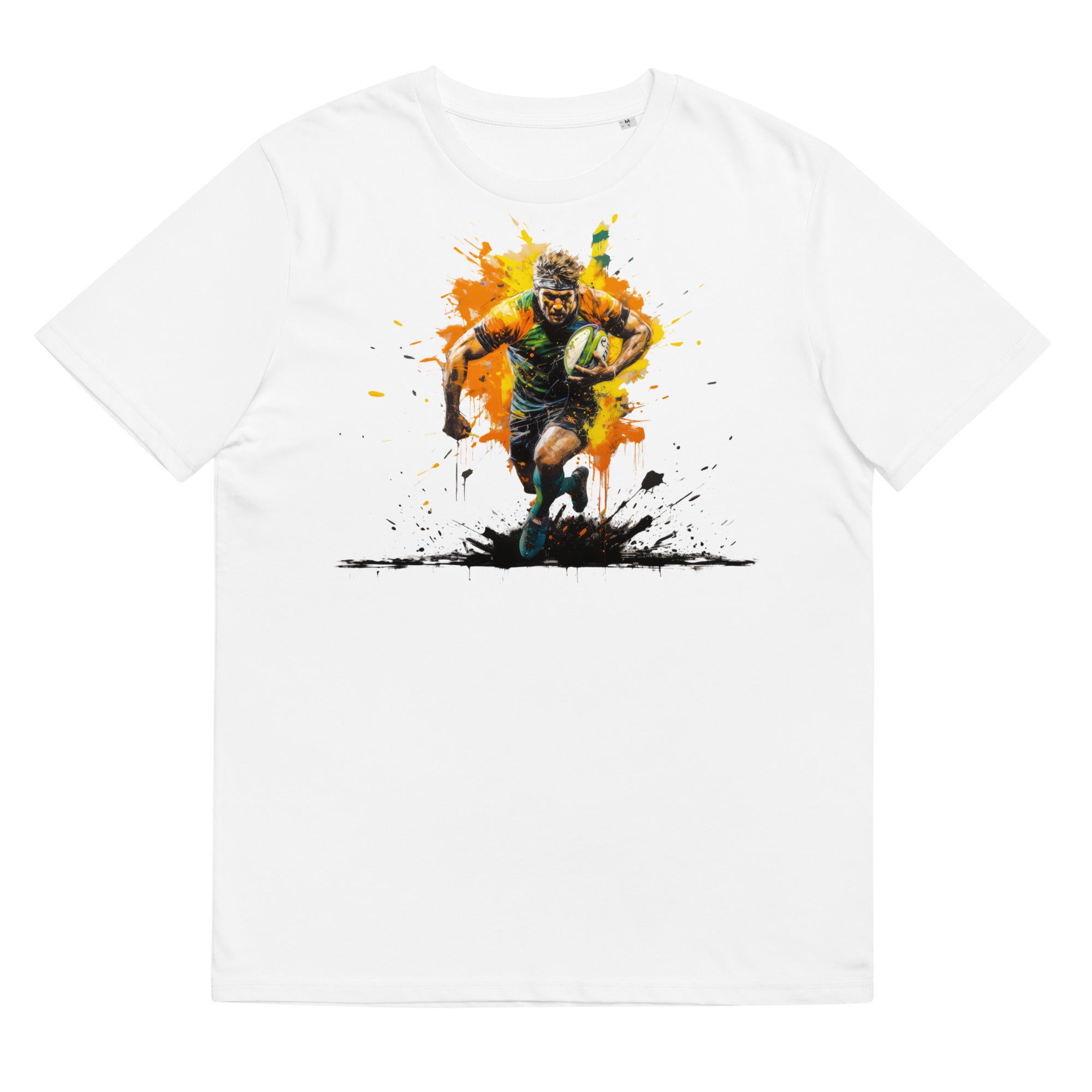 T-Shirt - Frontprint - Rugby player in splashing colours