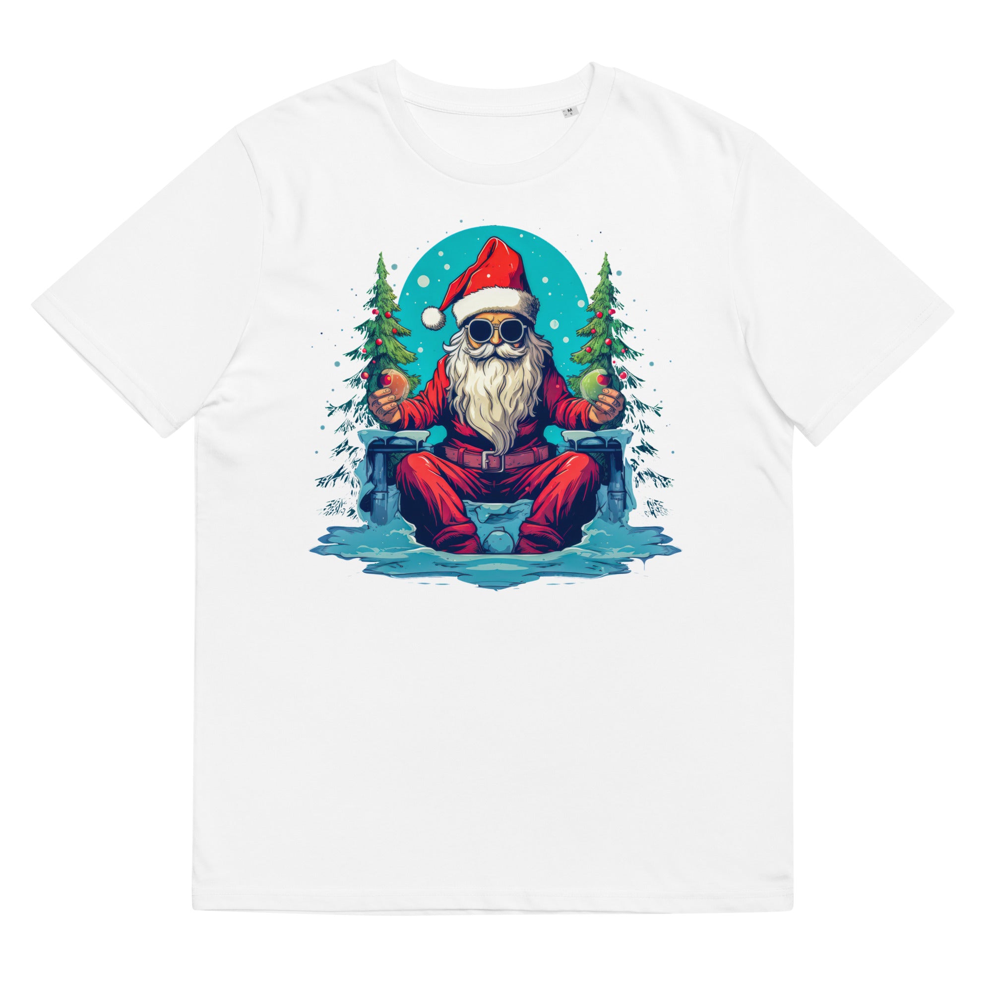 T-Shirt - Frontprint - Weihnachtsmann sitzt auf Eis