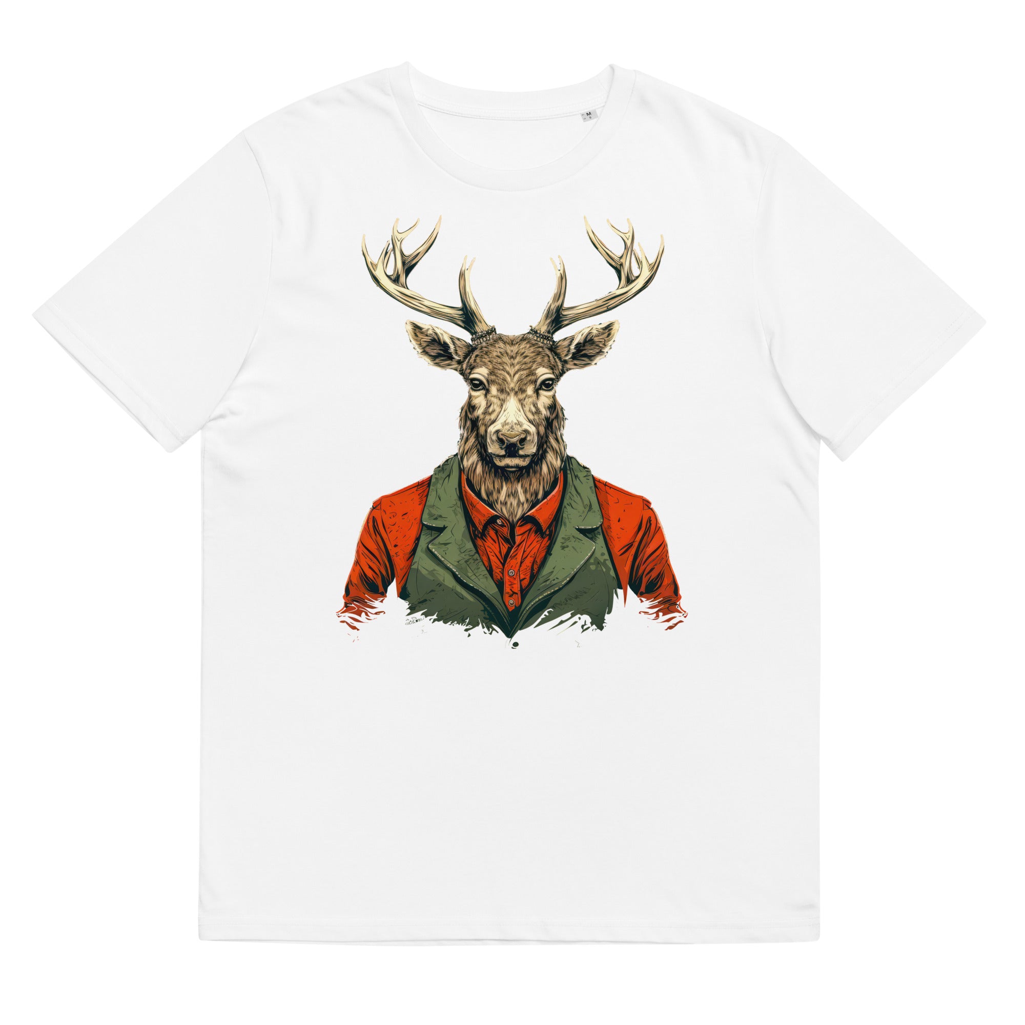 T-Shirt - Frontprint - Hirsch mit Weste