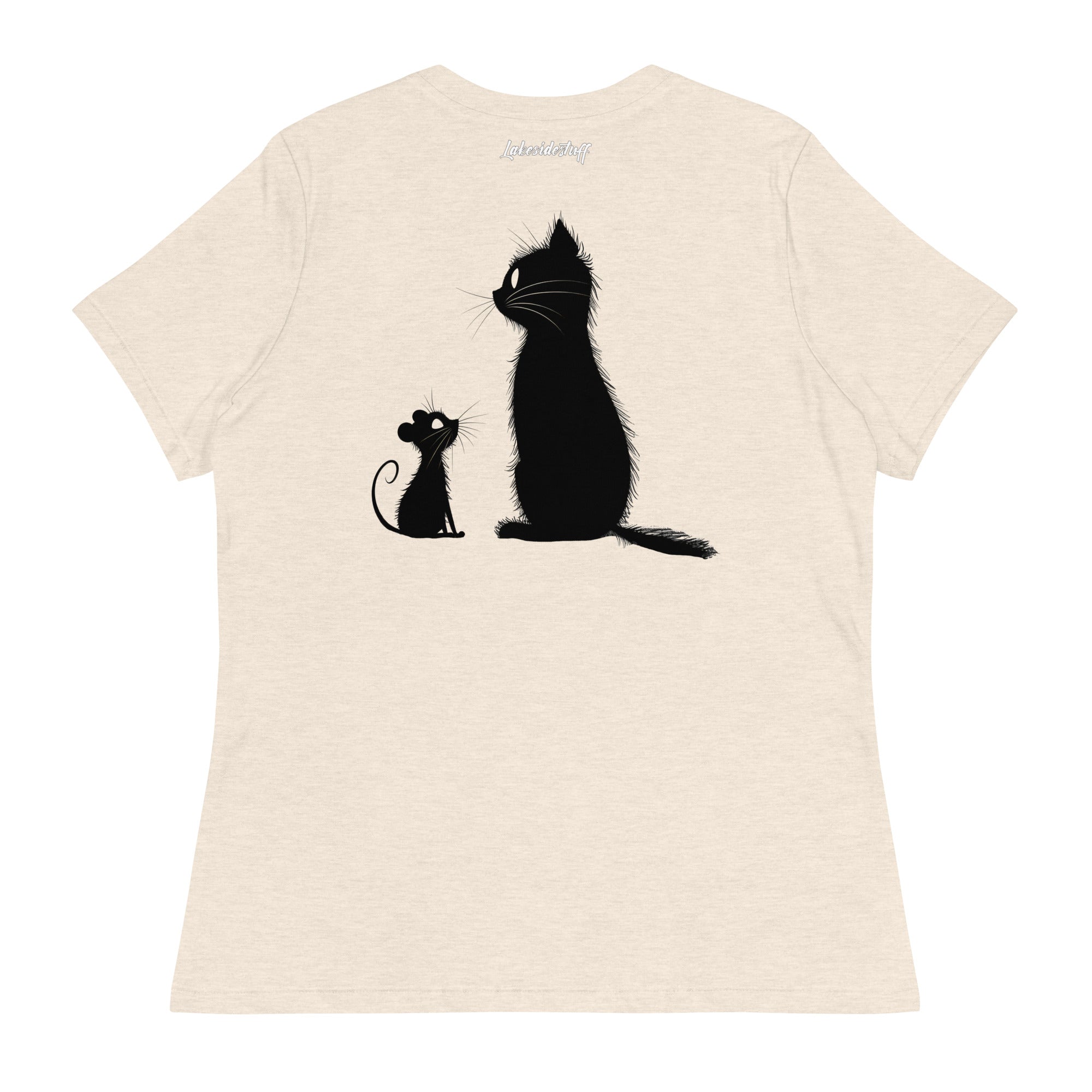T-Shirt Damen - Backprint - Mouse and Cat