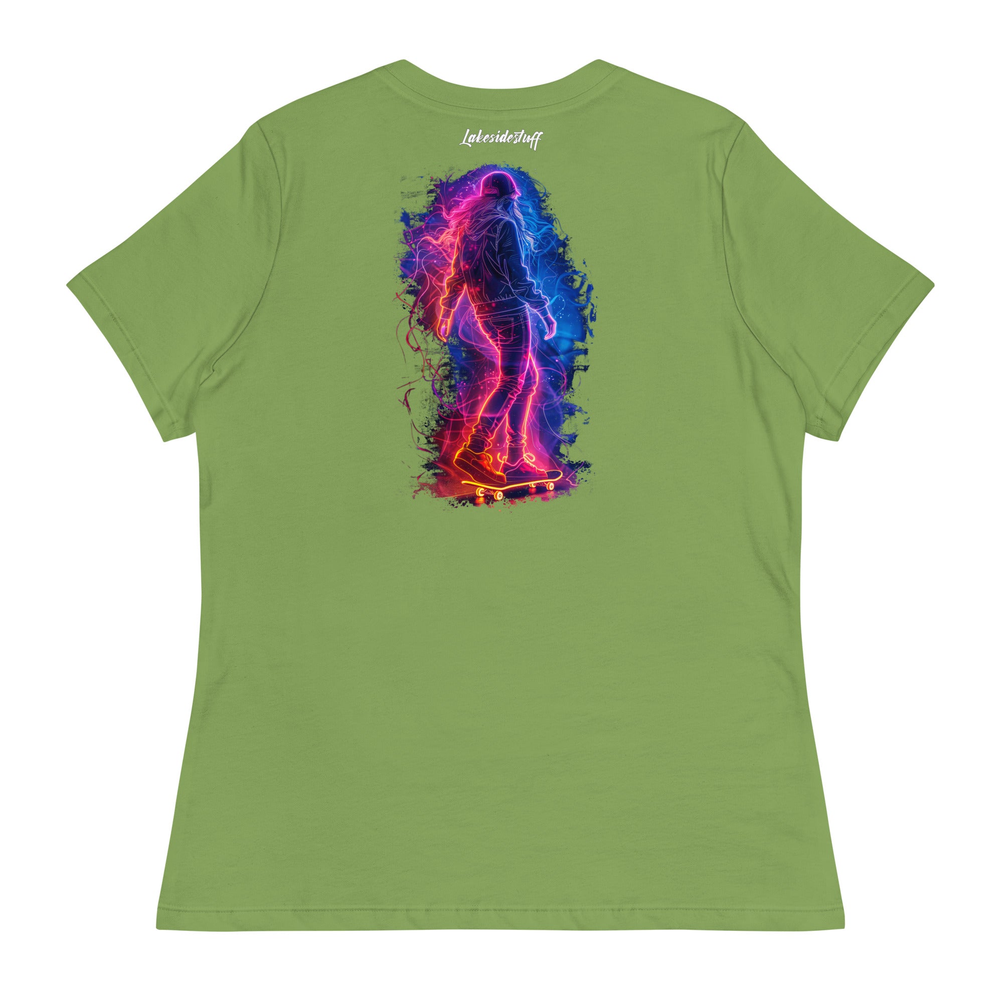 T-Shirt - Backprint - Skating neon light