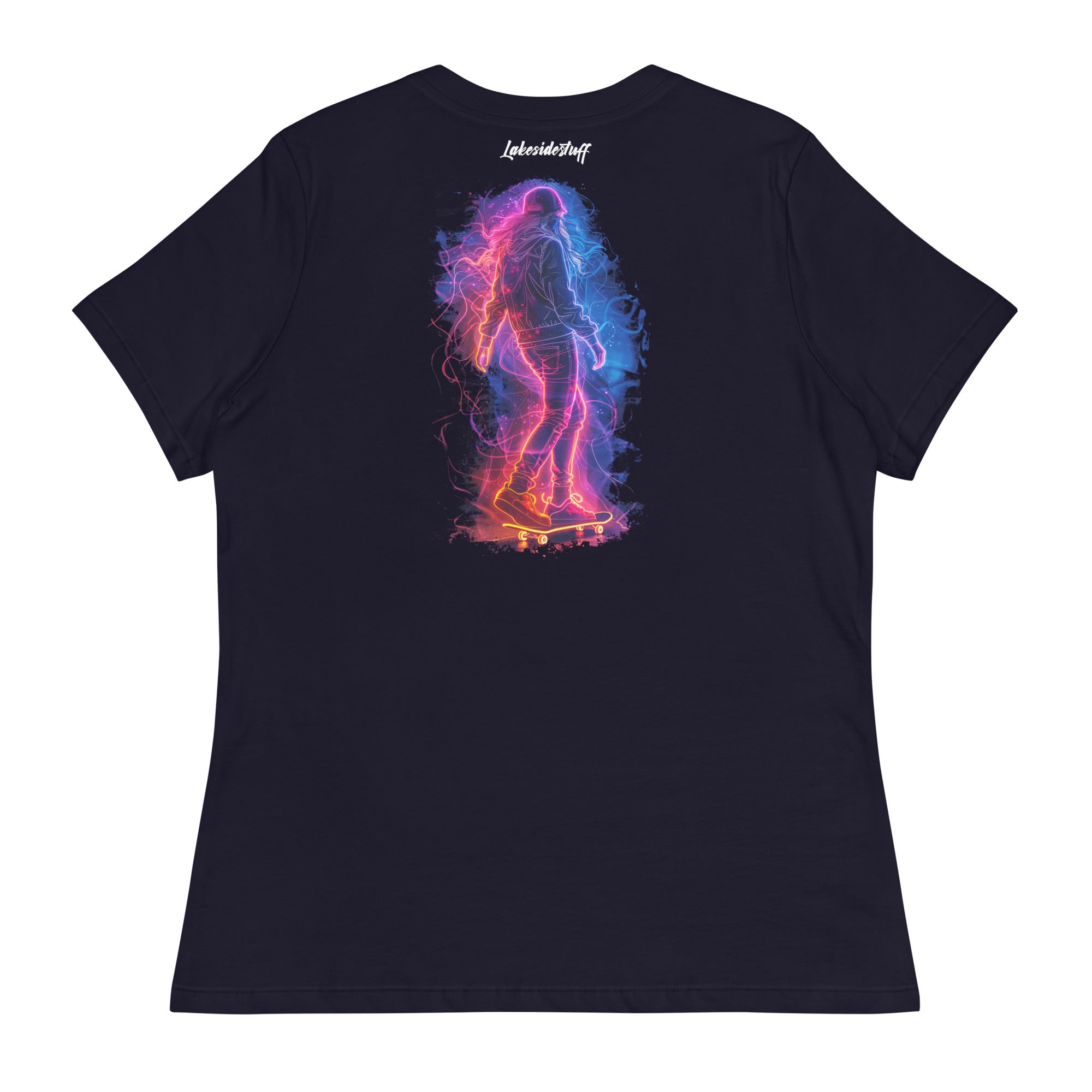 T-Shirt - Backprint - Skating neon light